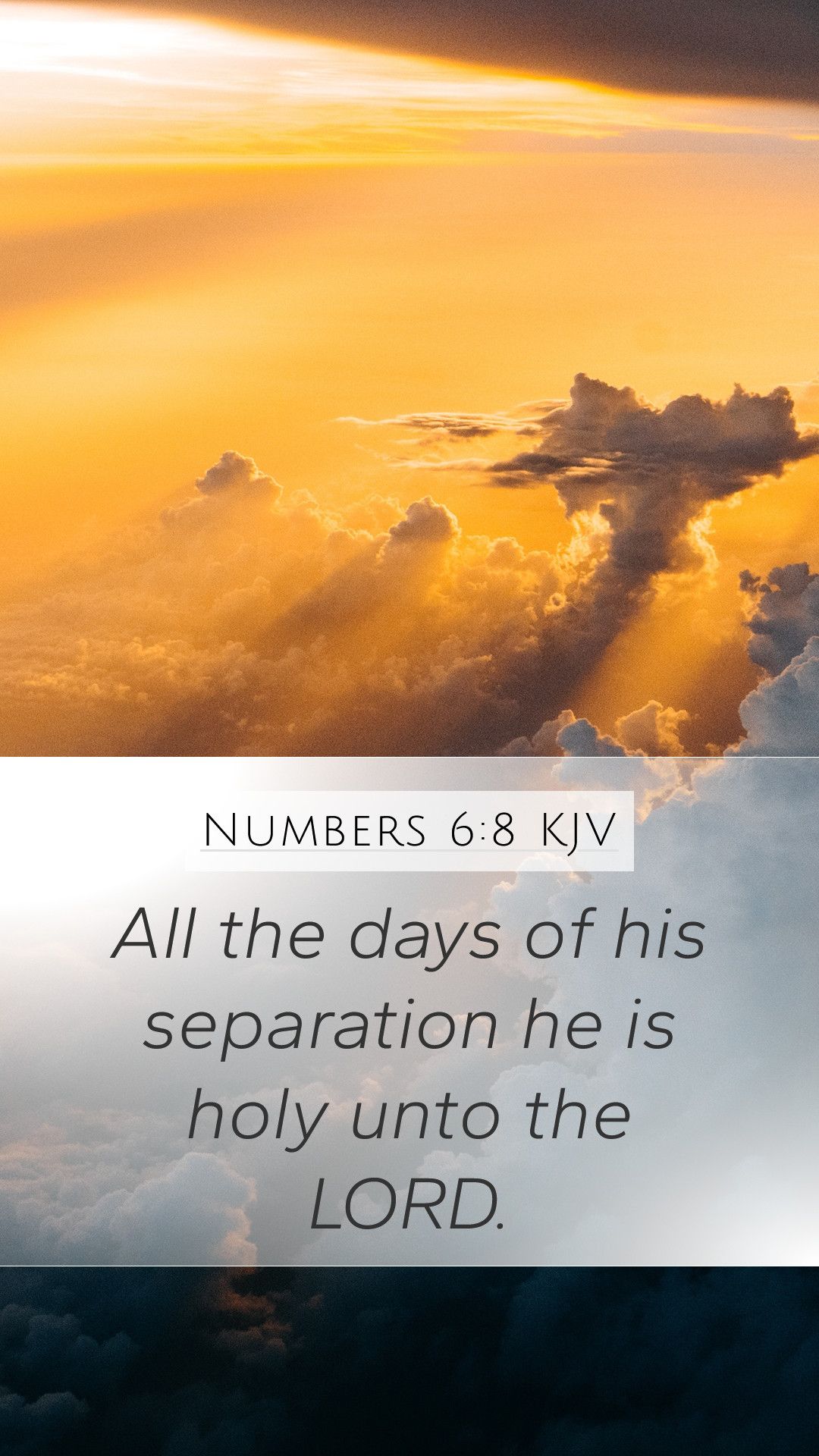 1080x1920 Numbers 6:8 KJV Mobile Phone Wallpaper the days of his separation he is holy unto