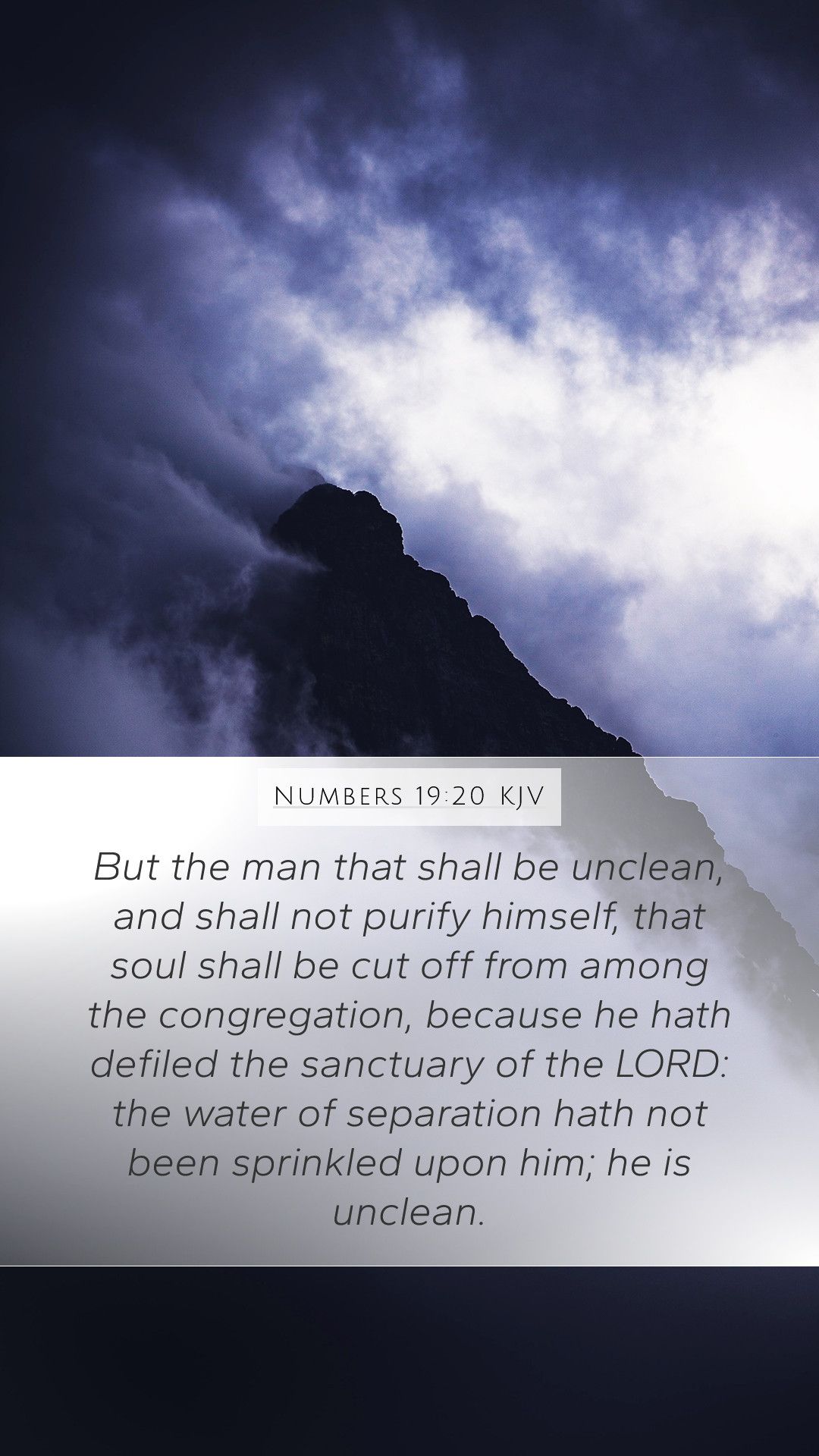 1080x1920 Numbers 19:20 KJV Mobile Phone Wallpaper the man that shall be unclean, and shall not