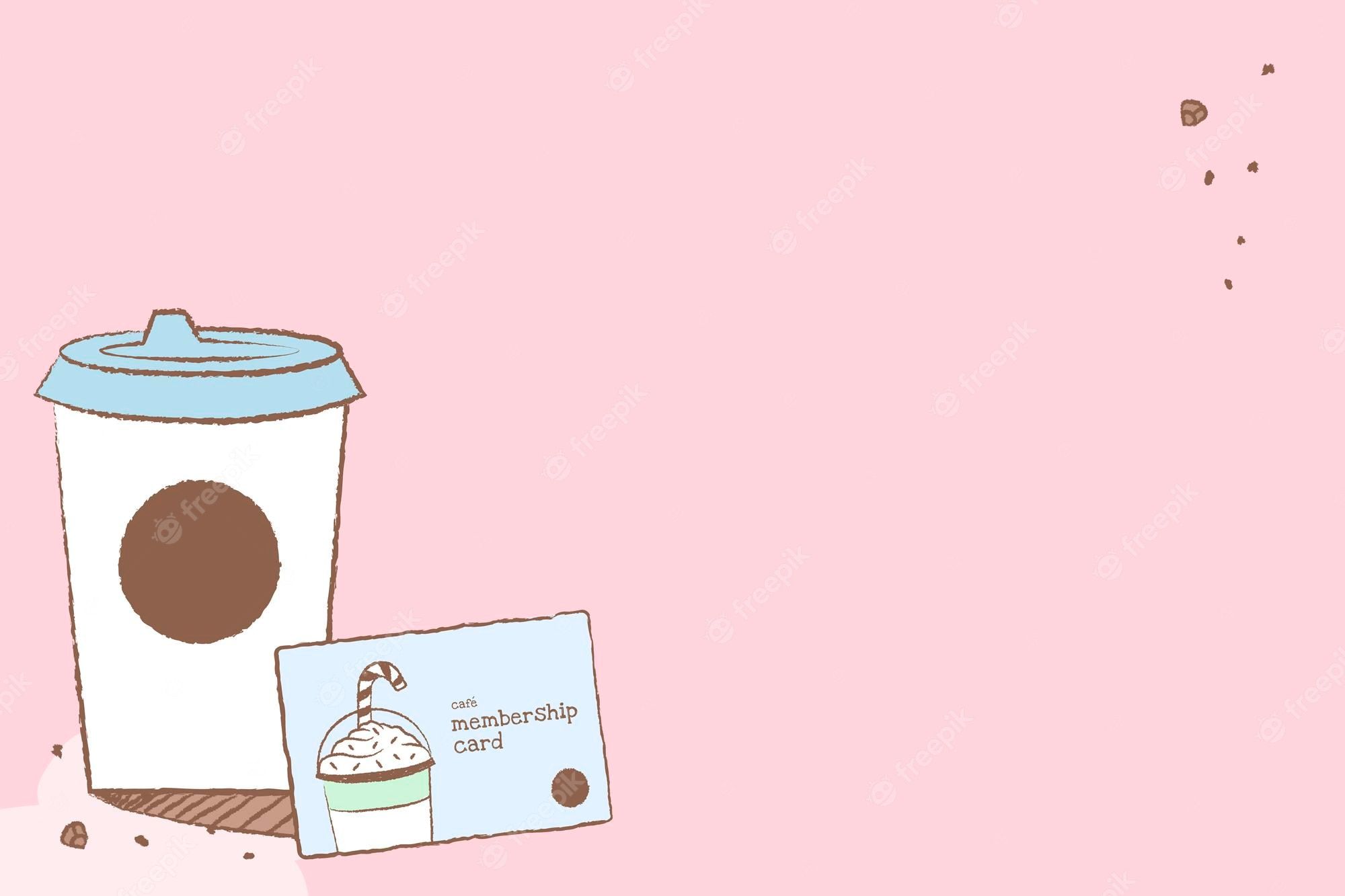 2000x1333 Free Vector. Coffee shop background, pink wallpaper vector