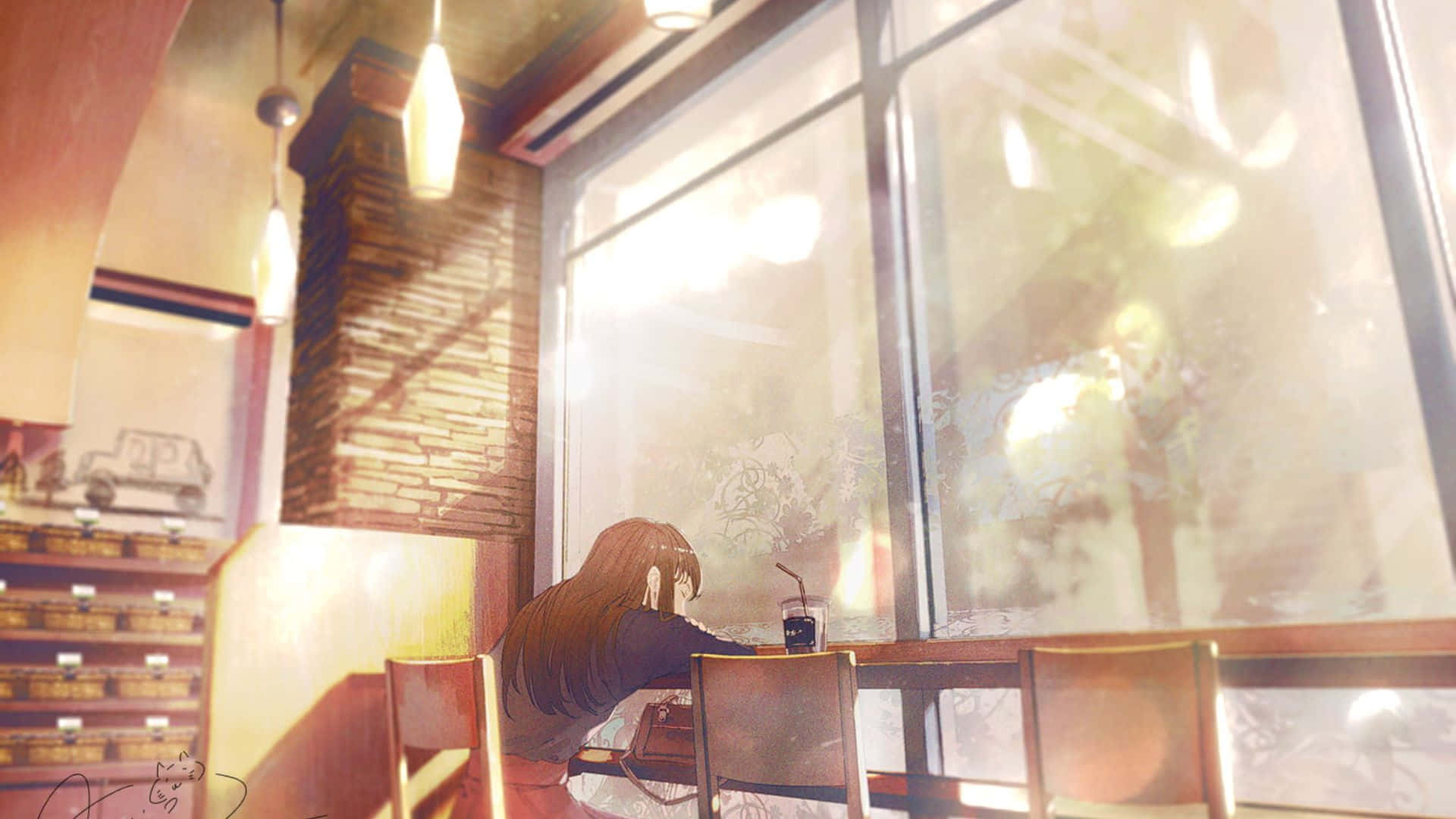 1920x1080 Anime Cafe Background