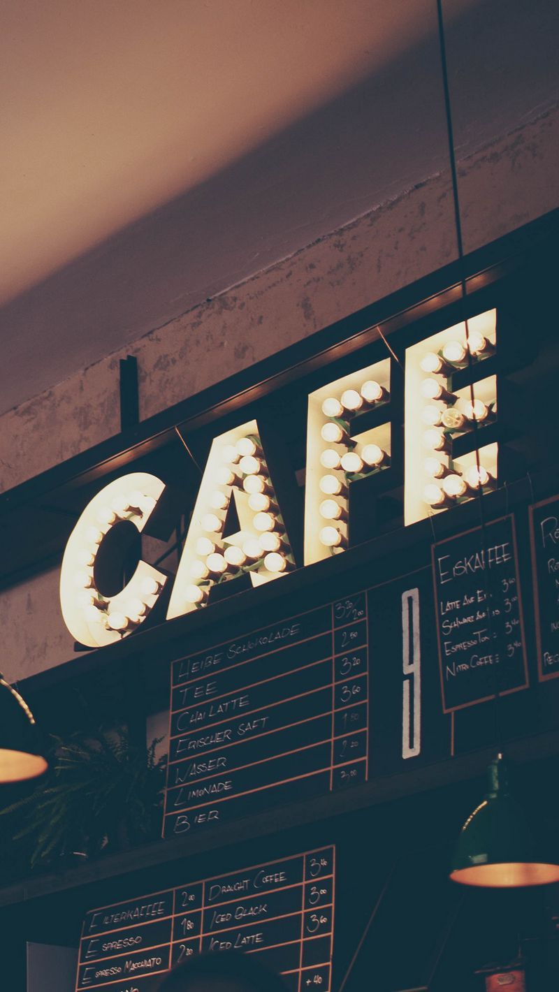 800x1420 Download Wallpaper 800x1420 Cafe, Sign, Signboard Iphone Se 5s 5c 5 For Parallax HD Background