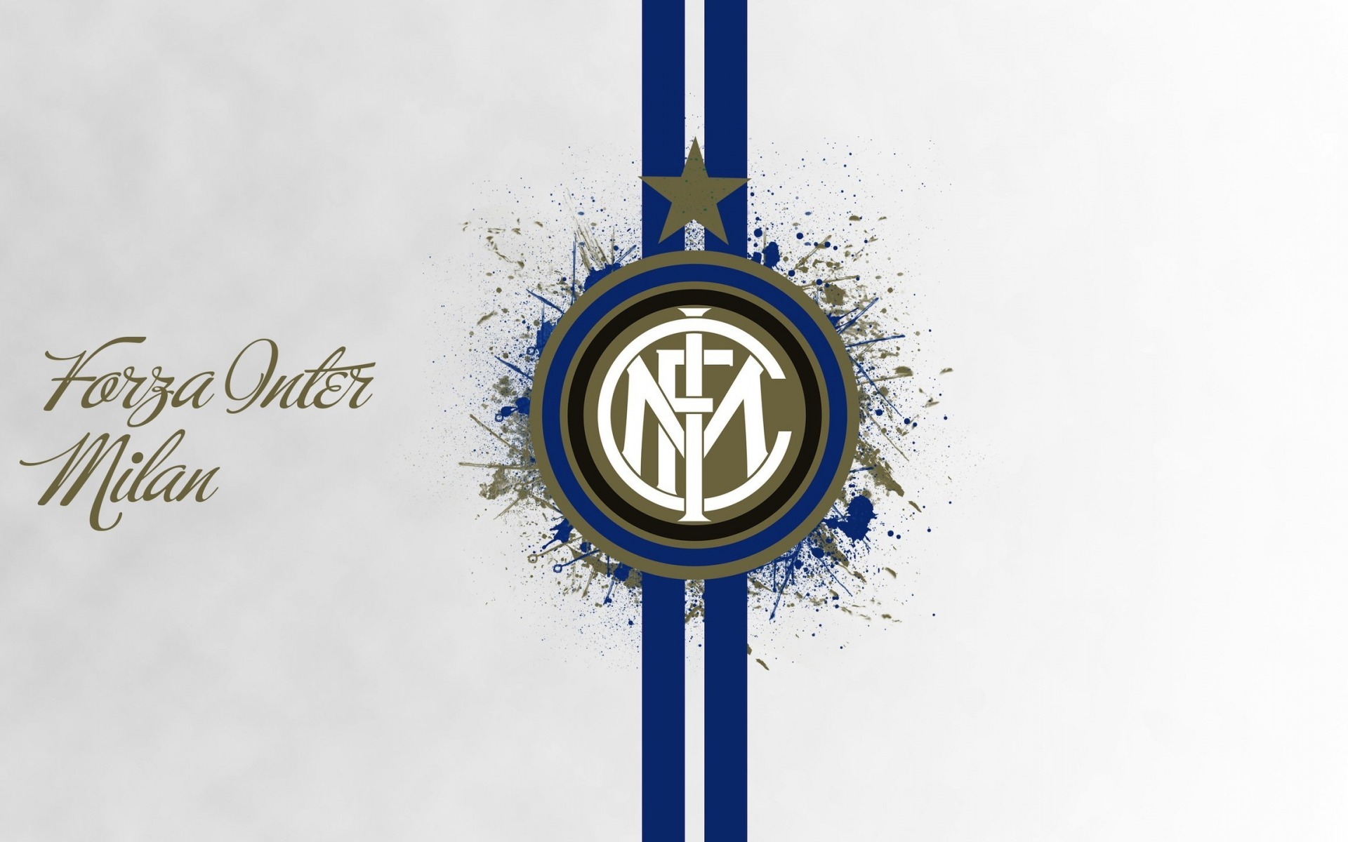 1920x1200 Download wallpaper FC Internazionale Milano, art, logo, gray background, italian football club, grunge art, splashes, Milan, Italy, Serie A, football, nerazzurri, FC Inter for desktop with resolution 1920x1200. High Quality HD picture