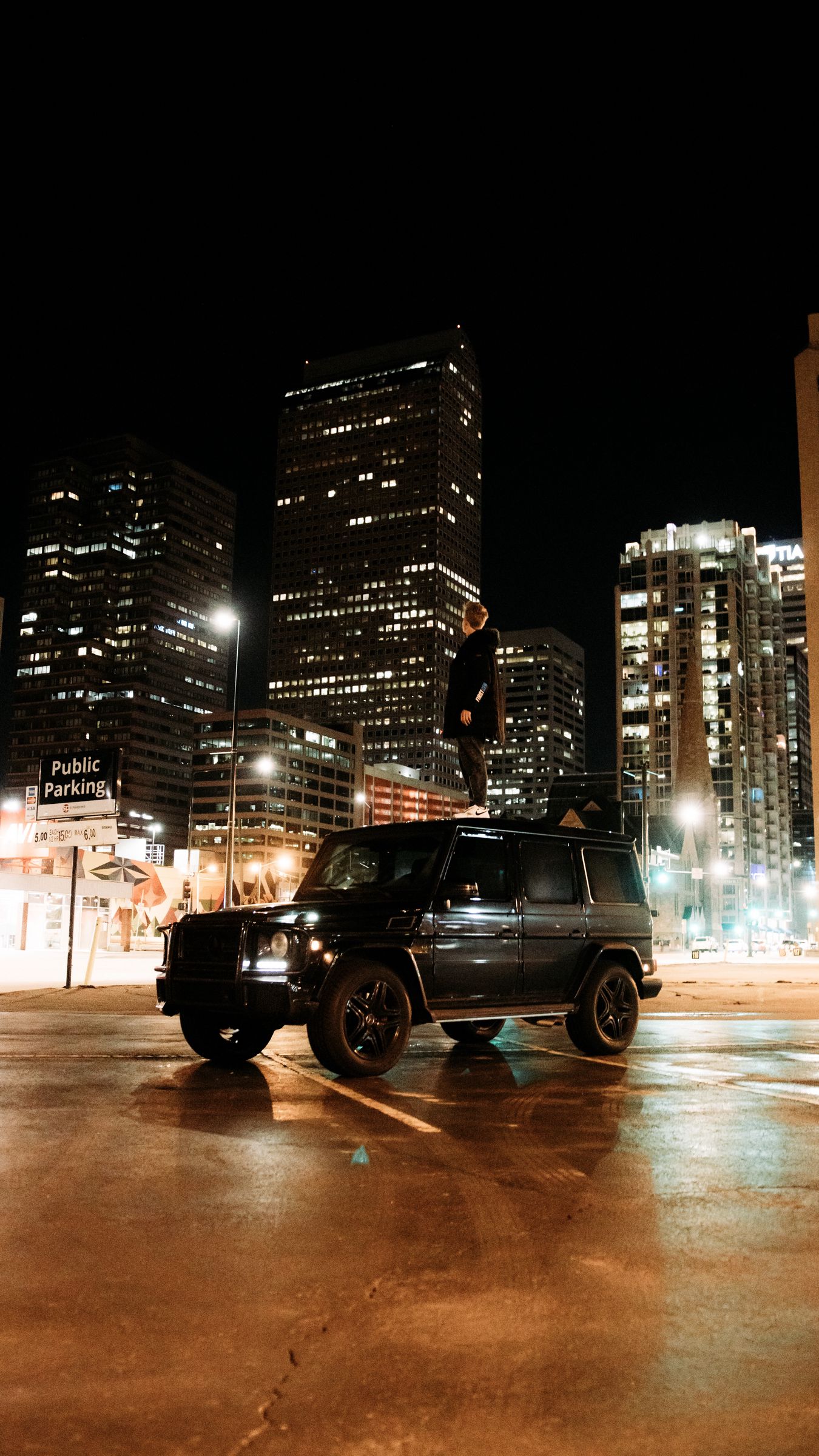 1350x2400 Download Wallpaper 1350x2400 Mercedes G Class, Mercedes, Car, Black, Man, Alone Iphone 8+/7+/6s+/for Parallax HD Background