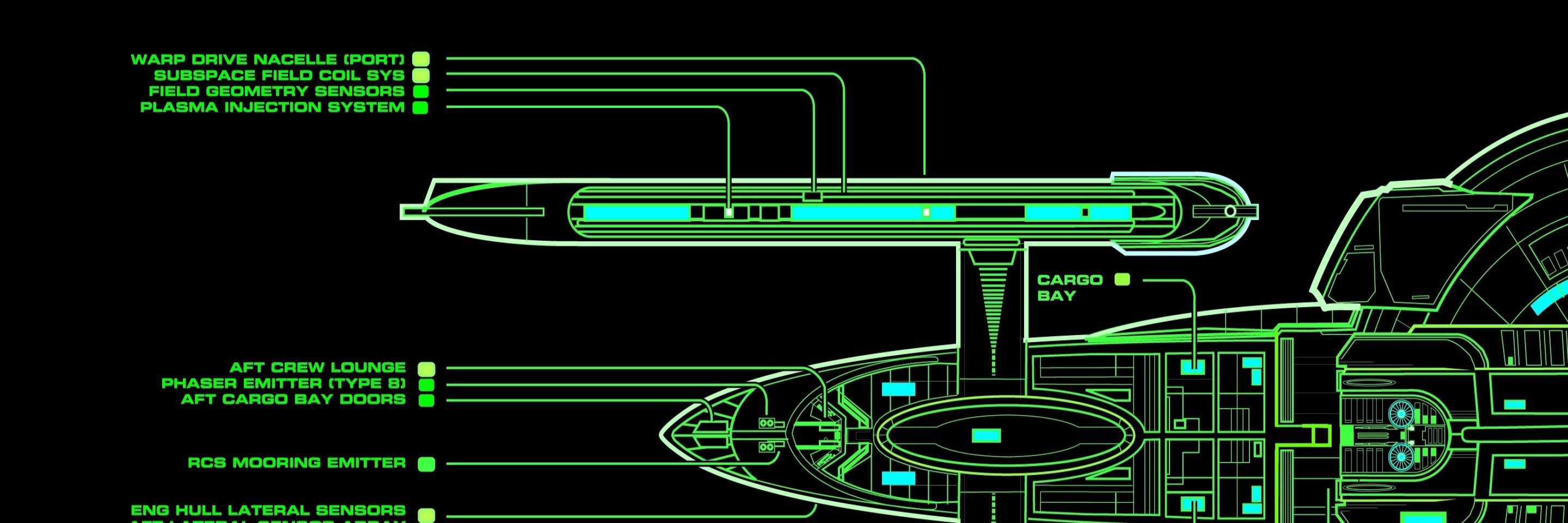 2880x960 Dual monitor Star Trek wallpaper, HD background