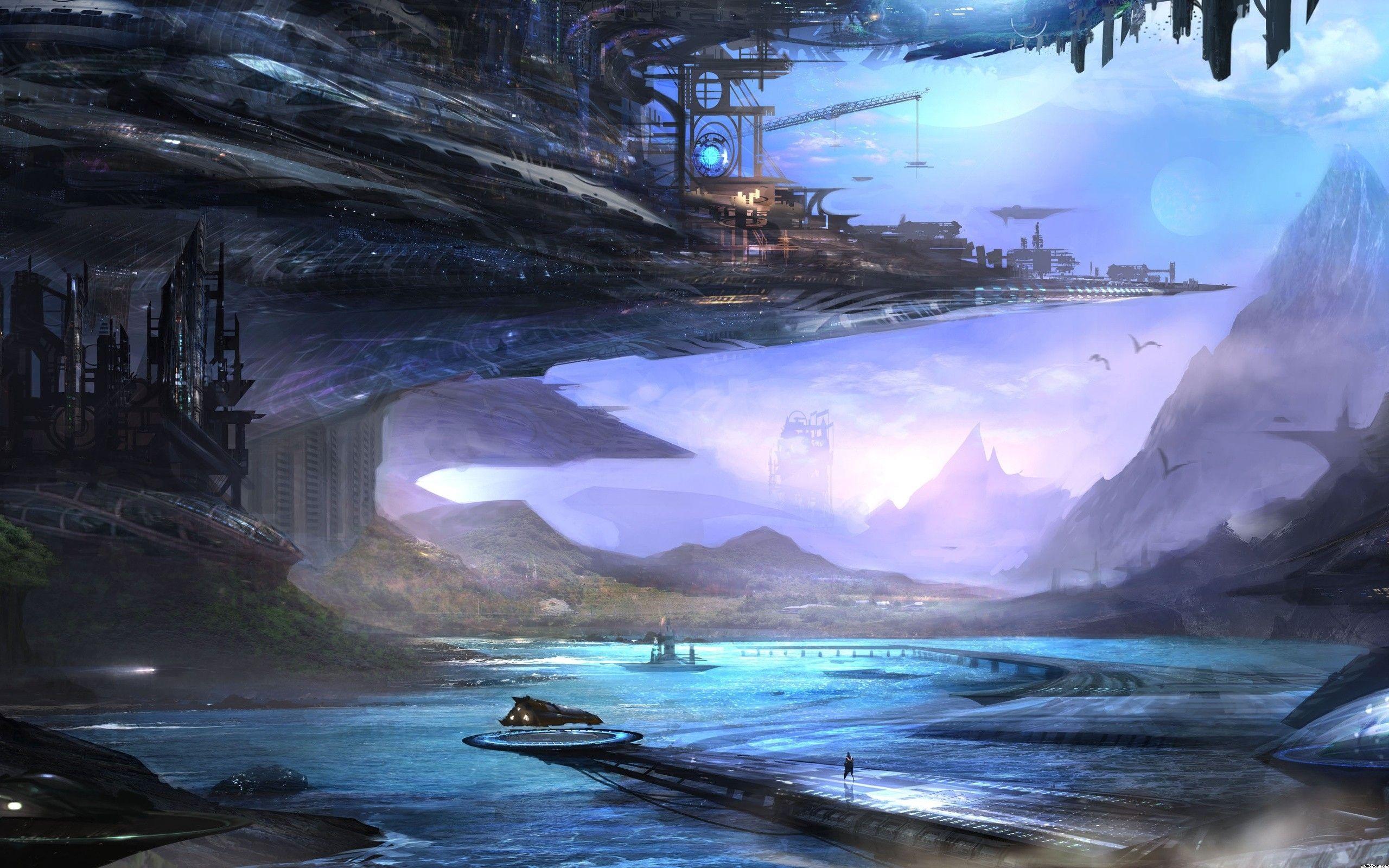 2560x1600 Anime Landscape Wallpaper HD