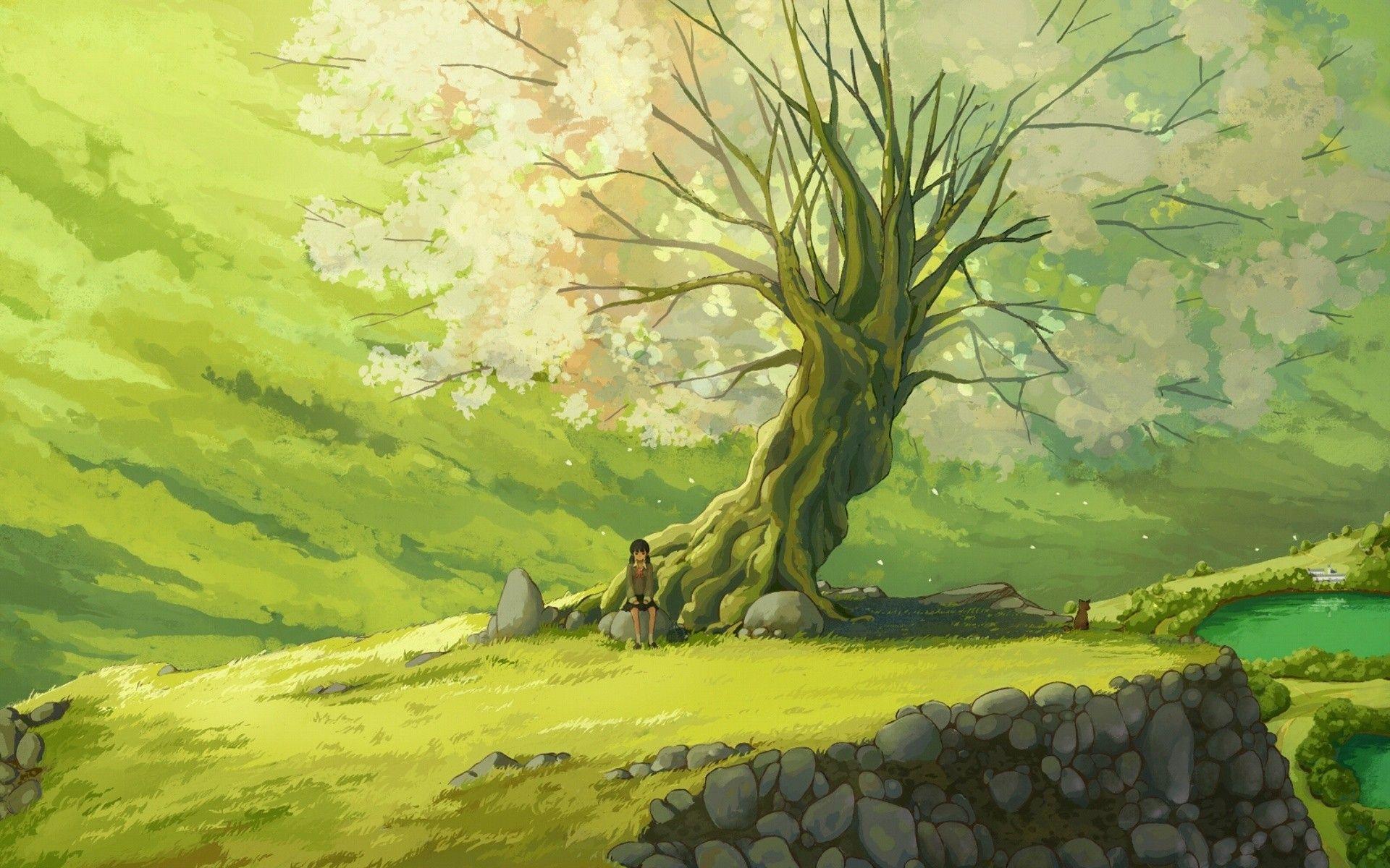1920x1200 Sitting Under Tree