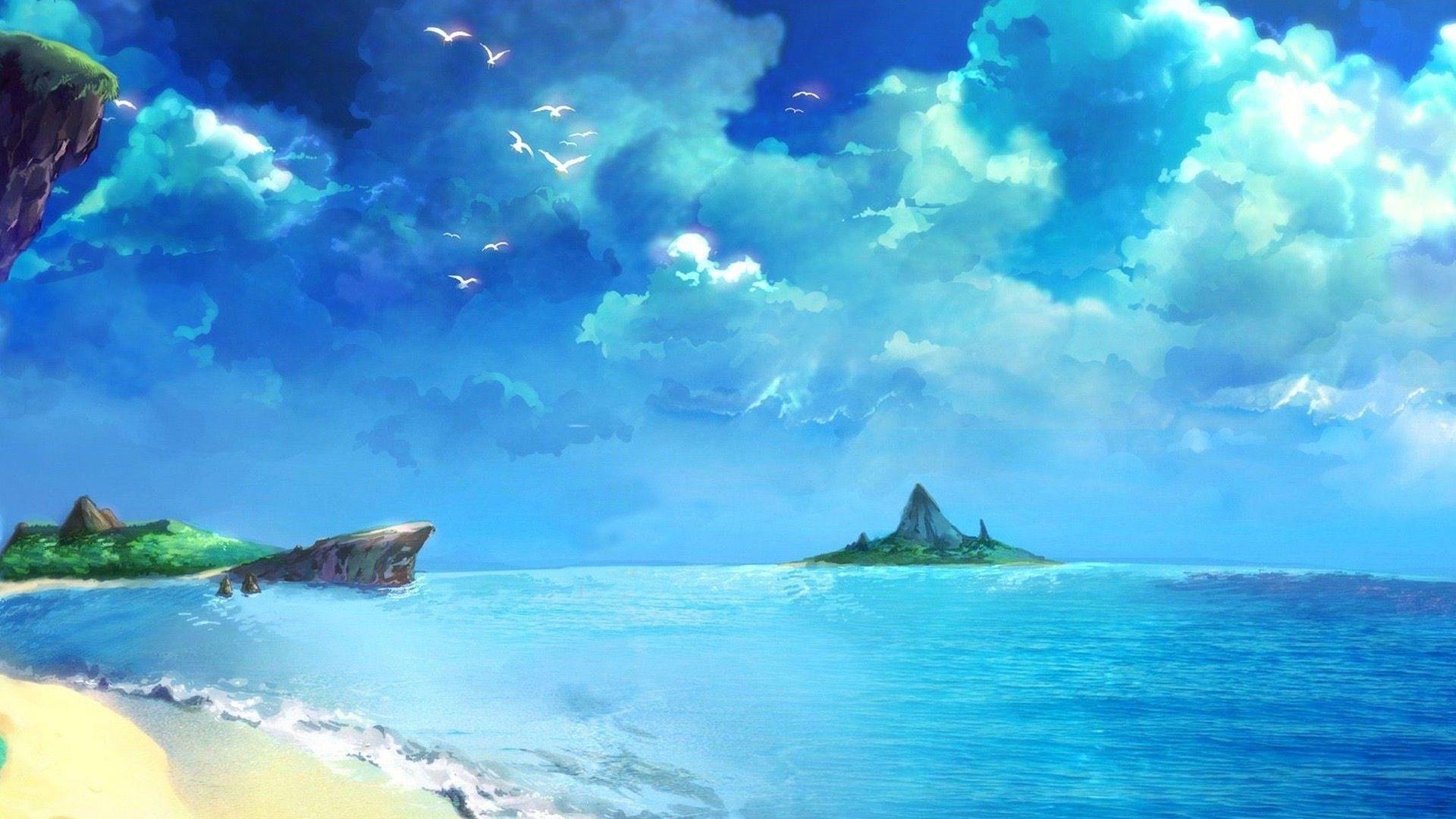 Anime Beach Scenery Wallpapers Top Free Anime Beach Scenery Backgrounds Wallpaperaccess