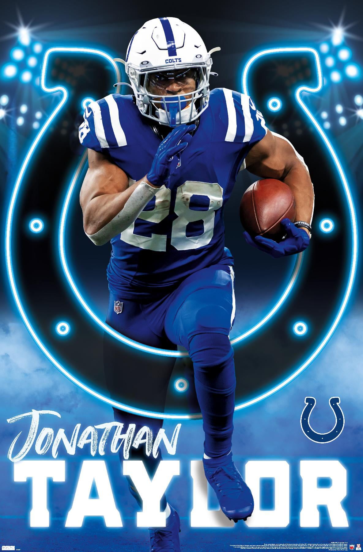 1185x1800 NFL Indianapolis Colts Taylor 22 Wall Poster, 14.725 x 22.375 Framed