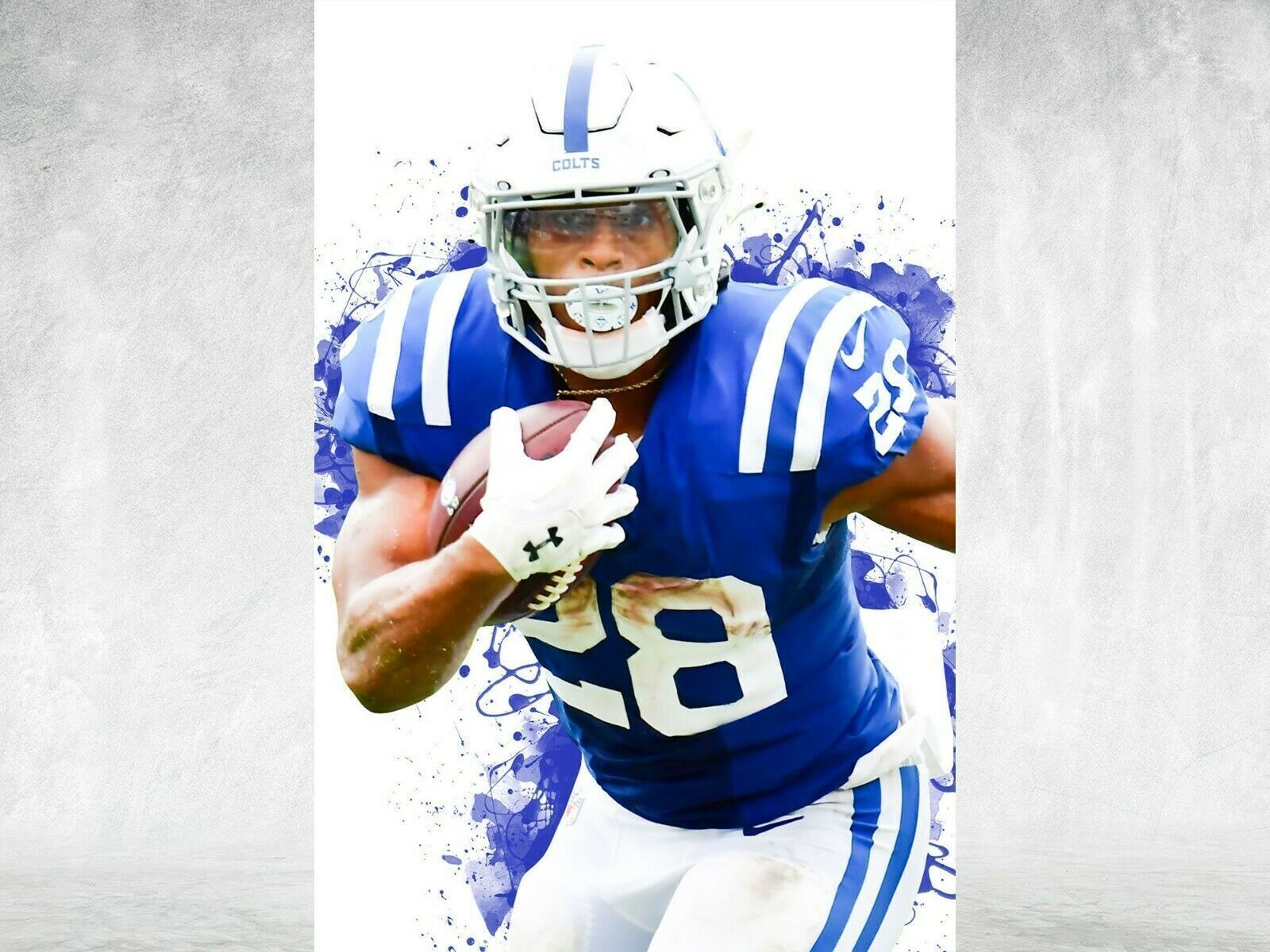1600x1200 Jonathan Taylor Indianapolis Colts Poster Print, Sports Art, Football