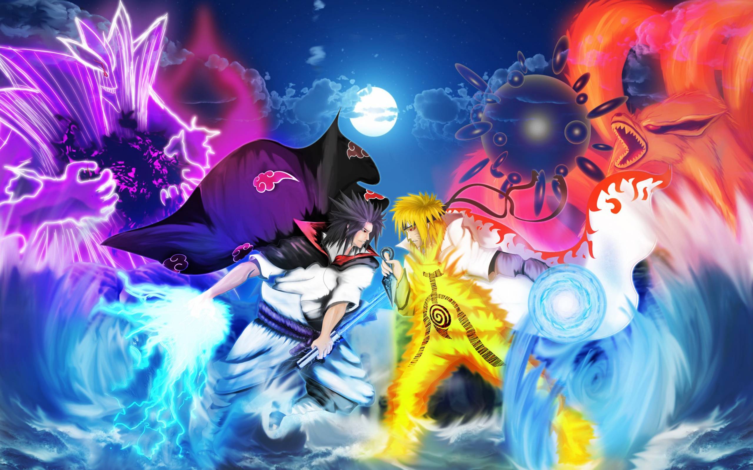 2560x1600 Naruto Vs Sasuke hình nền