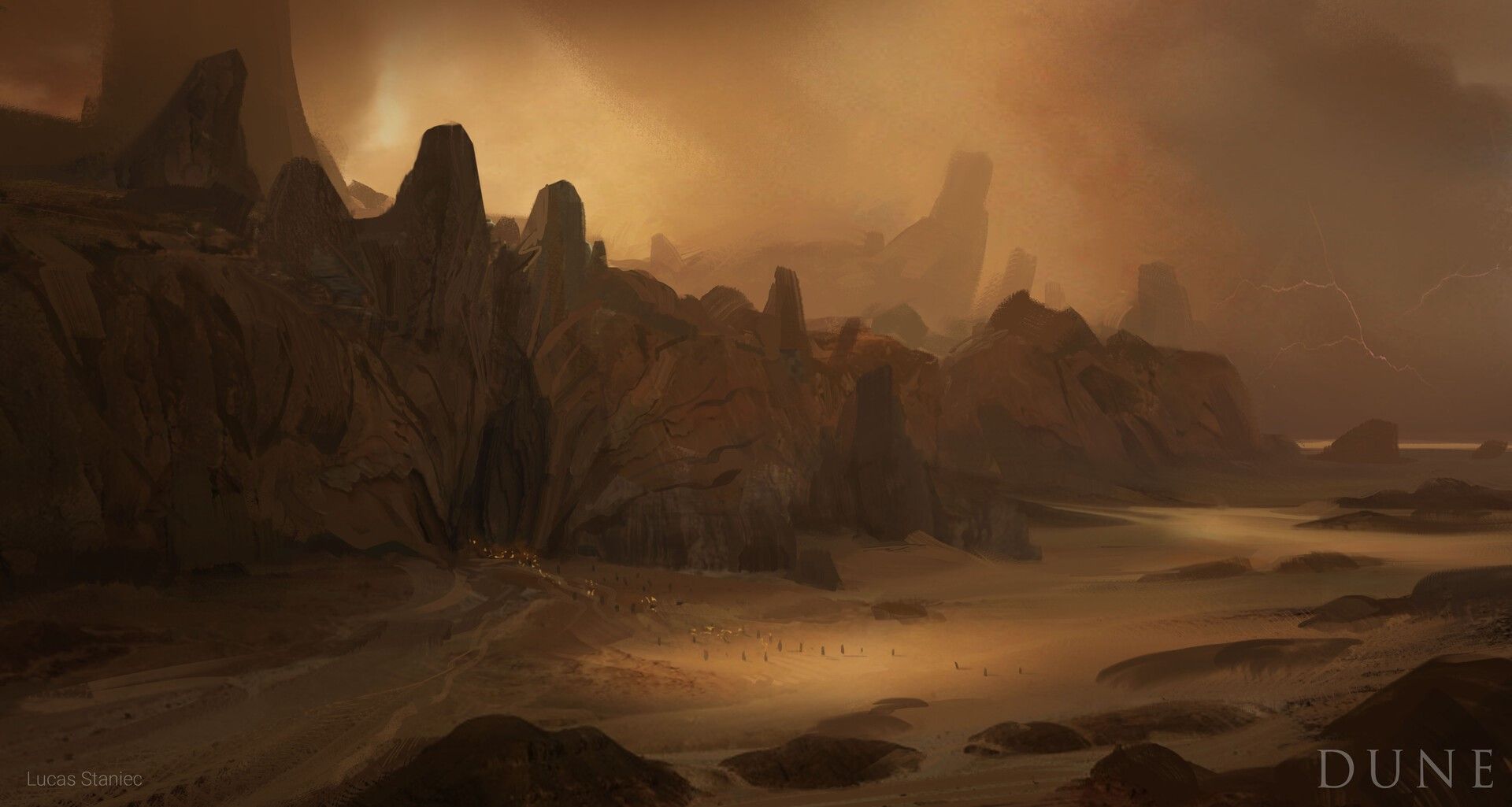 1920x1025 Arrakis, science fiction, desert, digital art, Sietch, Dune (series), Fremen Gallery HD Wallpaper