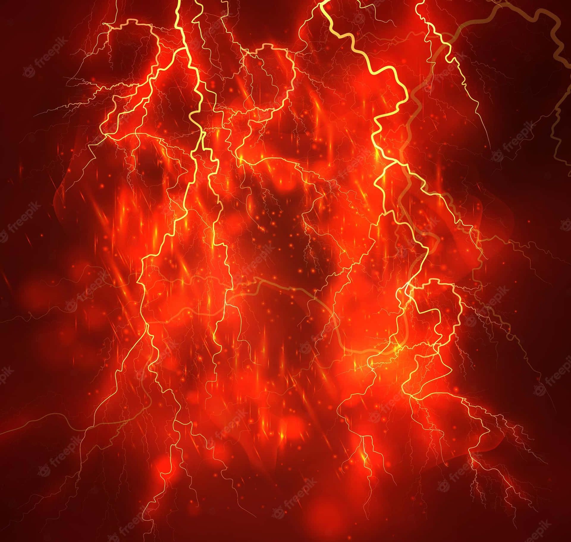 1920x1823 Download Red Lightning Dark Background Wallpaper