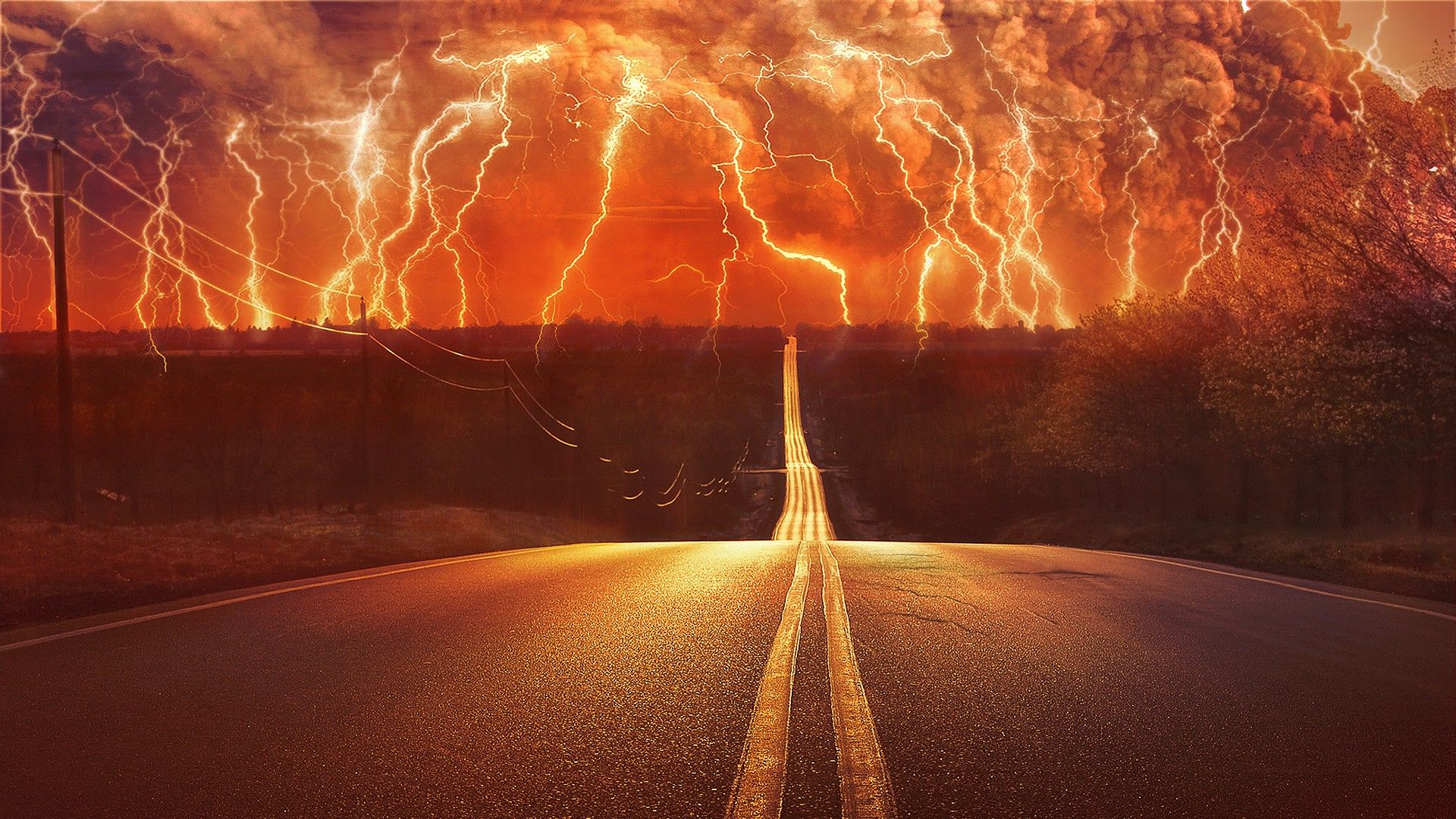 1920x1080 1920x1080 road lightning thunder storm digital art wallpaper JPG 673 kB Gallery HD Wallpaper