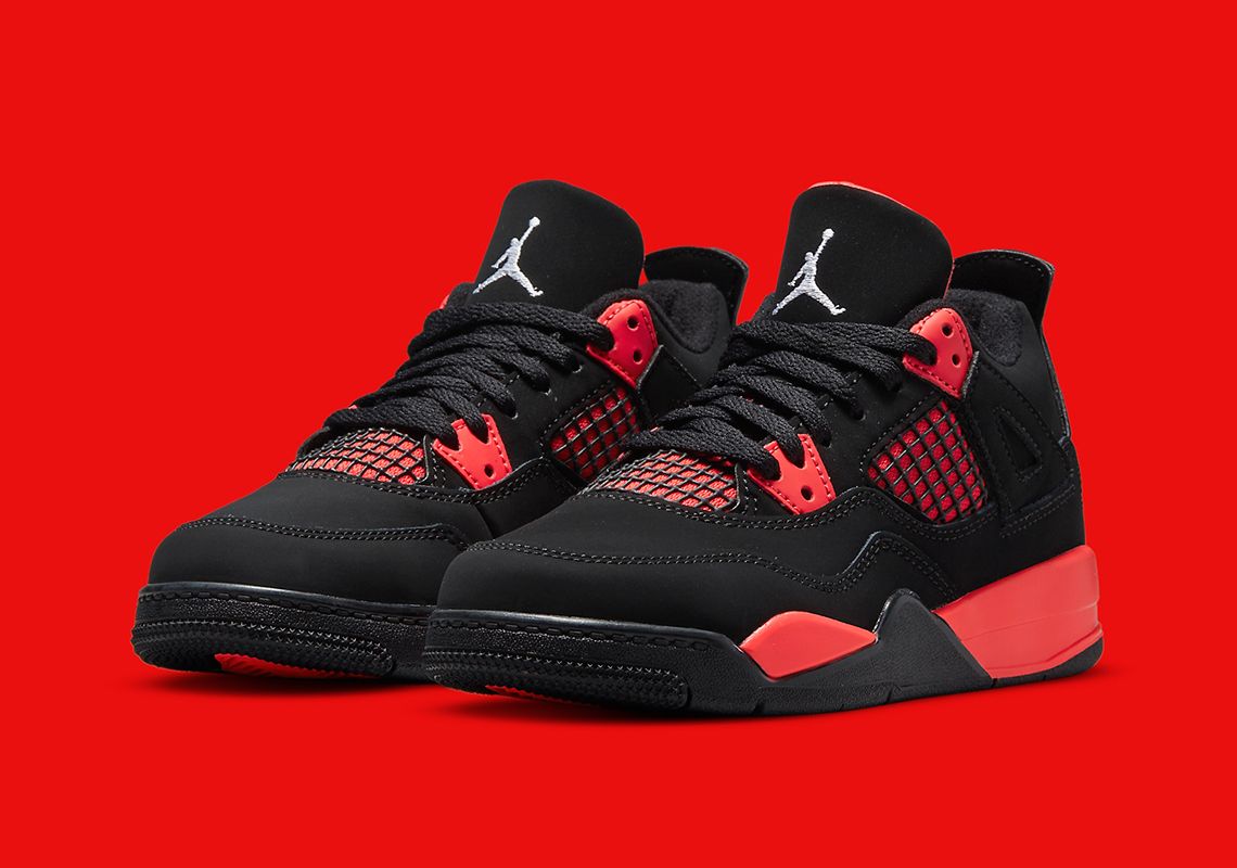 1140x800 Air Jordan 4 Red Thunder 2021 Full Family Sizes