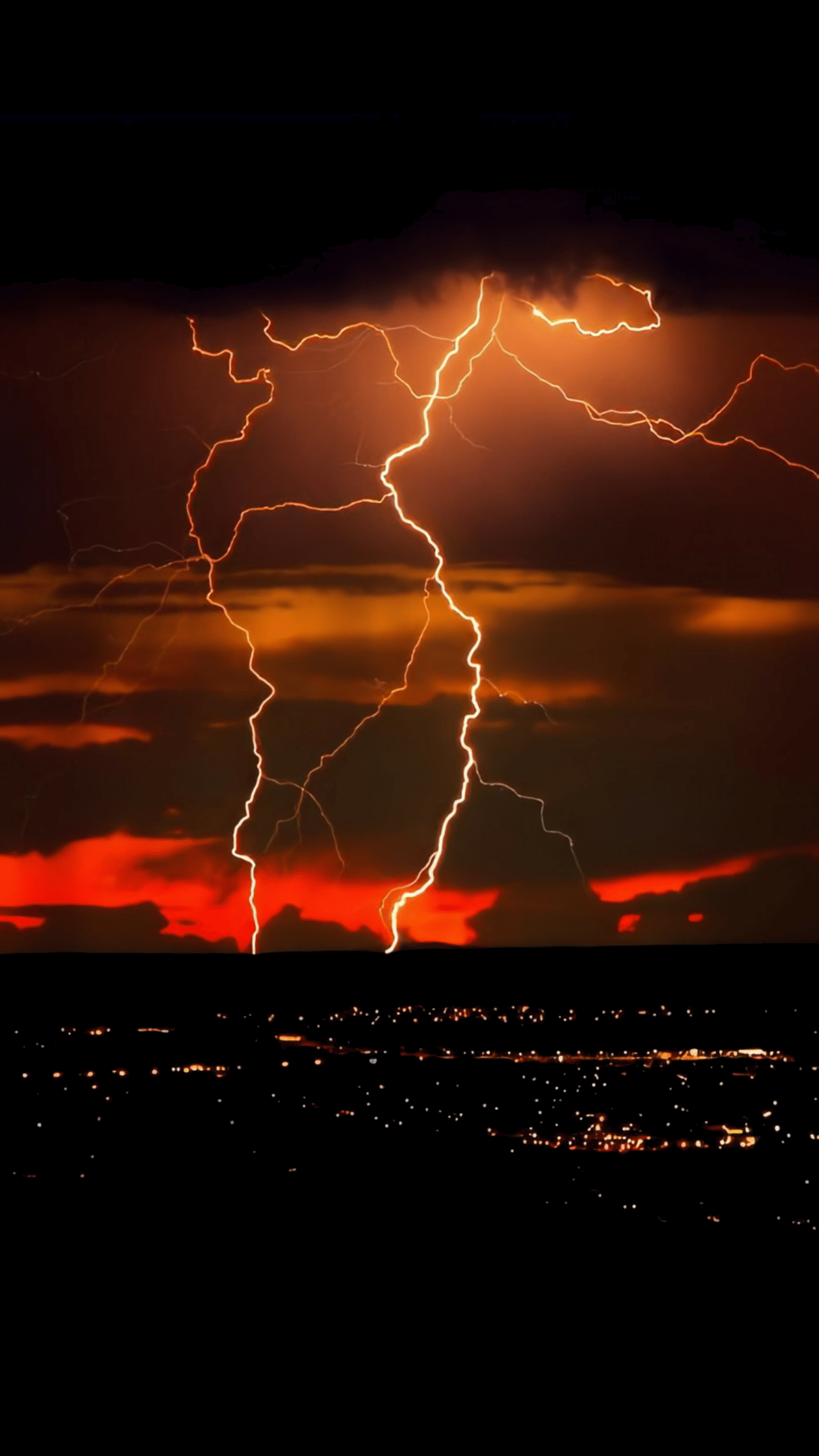 1440x2560 Wallpaper Real Cool Lightning Orange, Thunderstorm, Lightning, Storm, Cloud, Background Free Image
