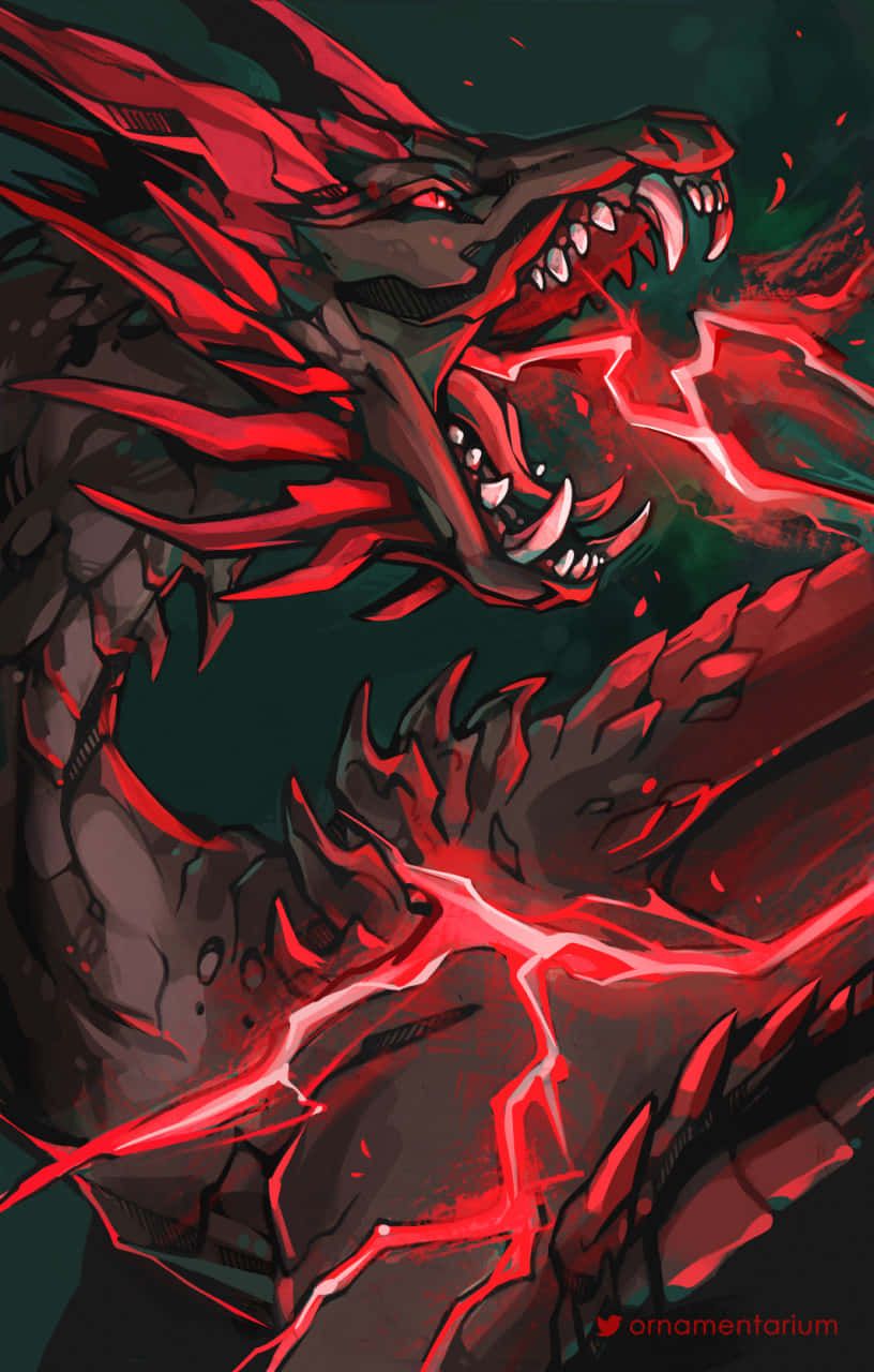 816x1280 Download Red Lightning Dragon Mouth Bolts Wallpaper