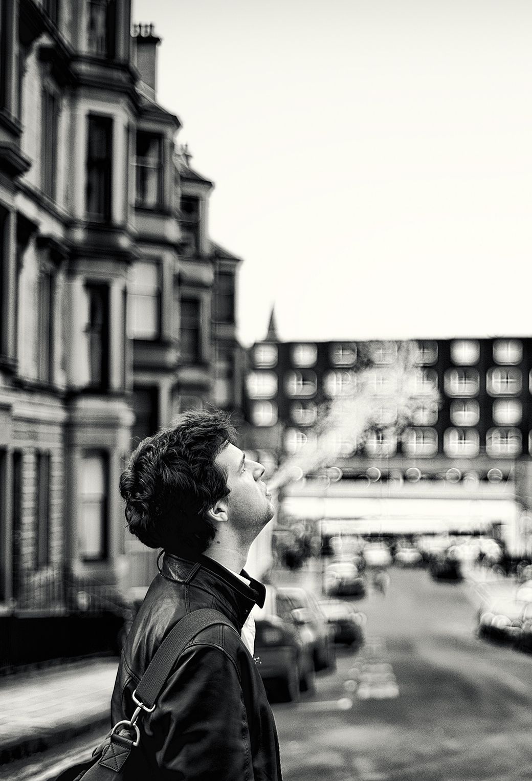1040x1526 Street Smoking Man Wallpaper for iPhone Pro Max, X, 6
