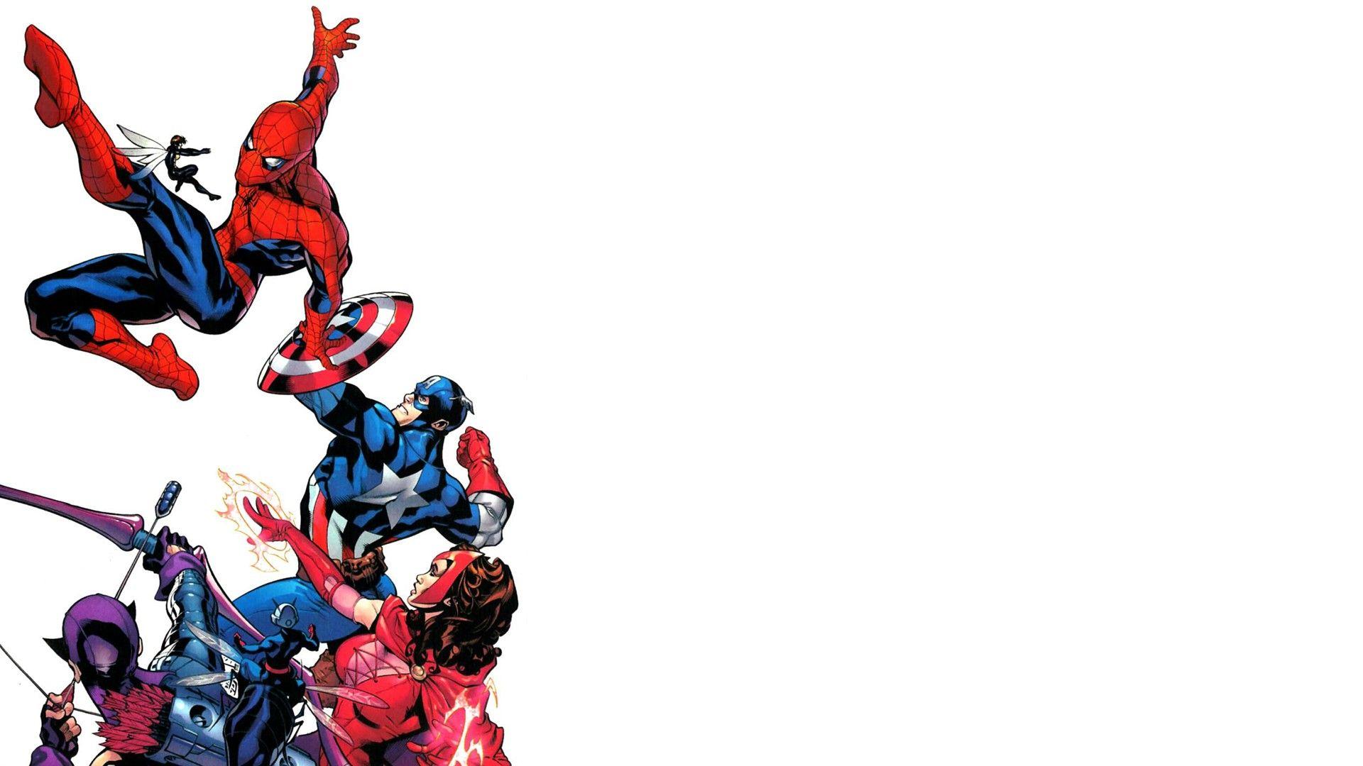 1920x1080 comics, Captain America, Spider Man, Hawkeye Wallpaper HD / Desktop