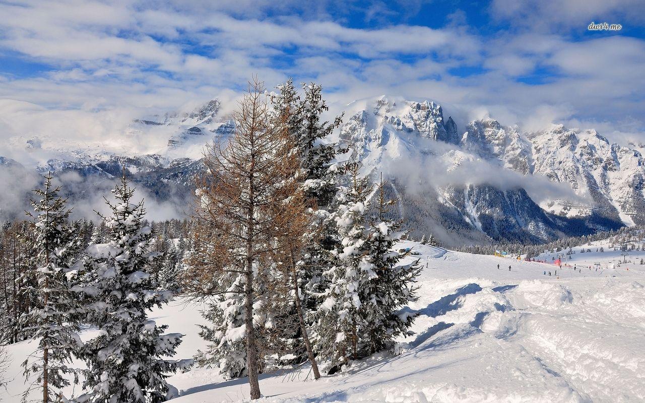 1280x800 Foggy winter in the rocky mountains wallpaper wallpaper
