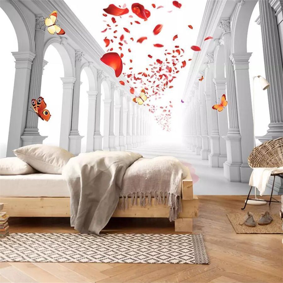 900x900 beibehang Custom wallpaper 3D photo murals European romantic wedding hall living room TV background wall painting 3D wallpaper