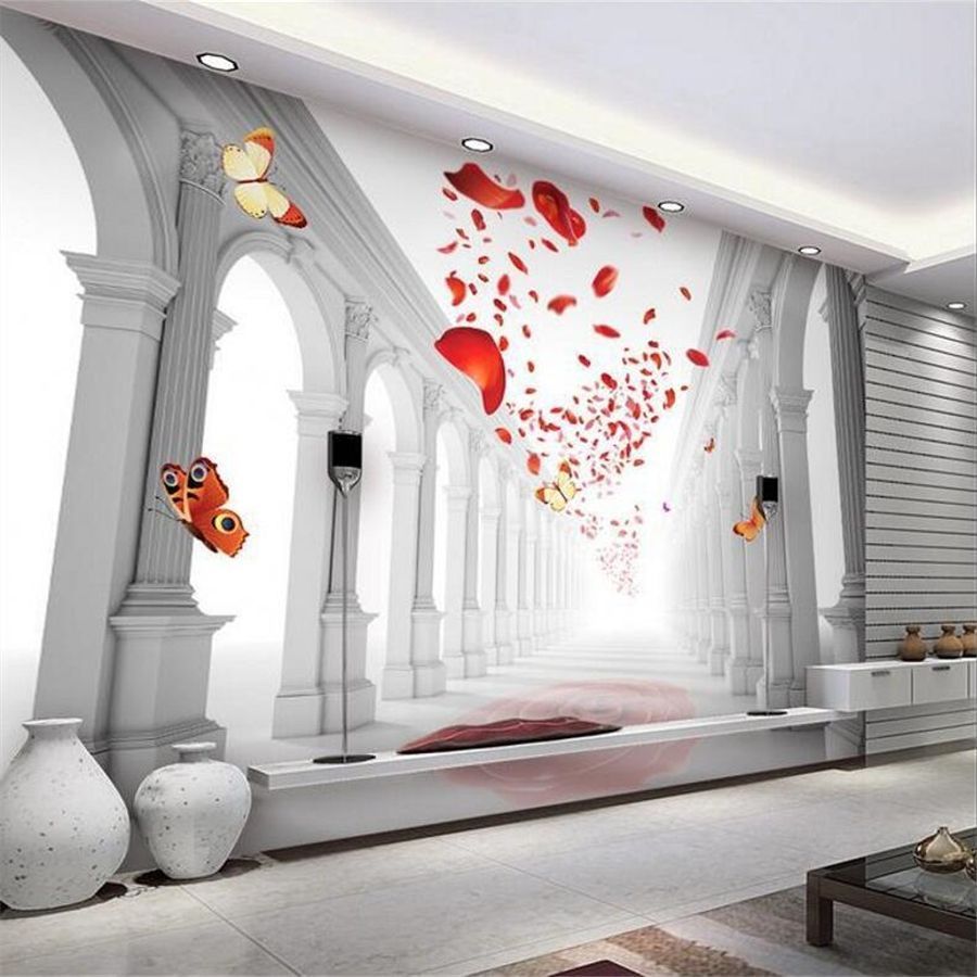 900x900 beibehang Custom wallpaper 3D photo murals European romantic wedding hall living room TV background wall painting 3D wallpaper