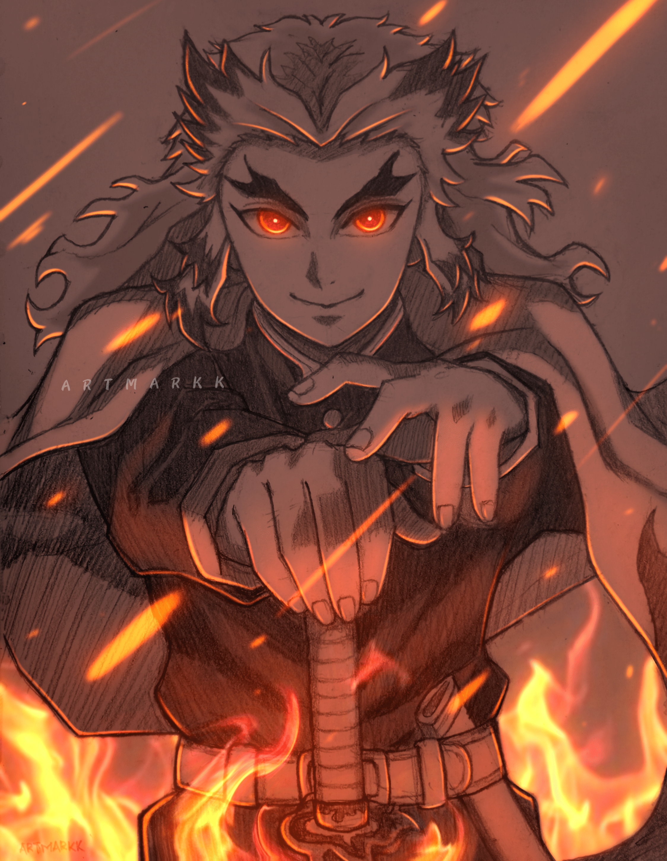 2250x2906 Demon Slayer Glow Art Wallpaper