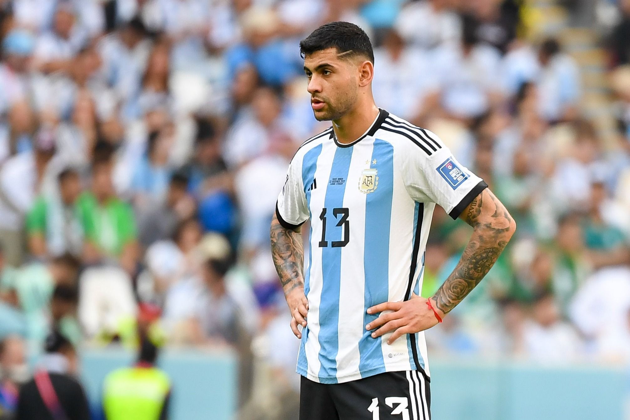 2012x1340 Cristian Romero hooked for Manchester United star Lisandro Martinez after Tottenham star told he 'could've done better' for Saudi Arabia's goal against Argentina
