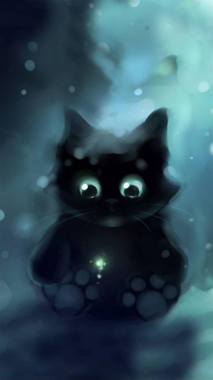 720x1280 Cute Black Cat Wallpaper