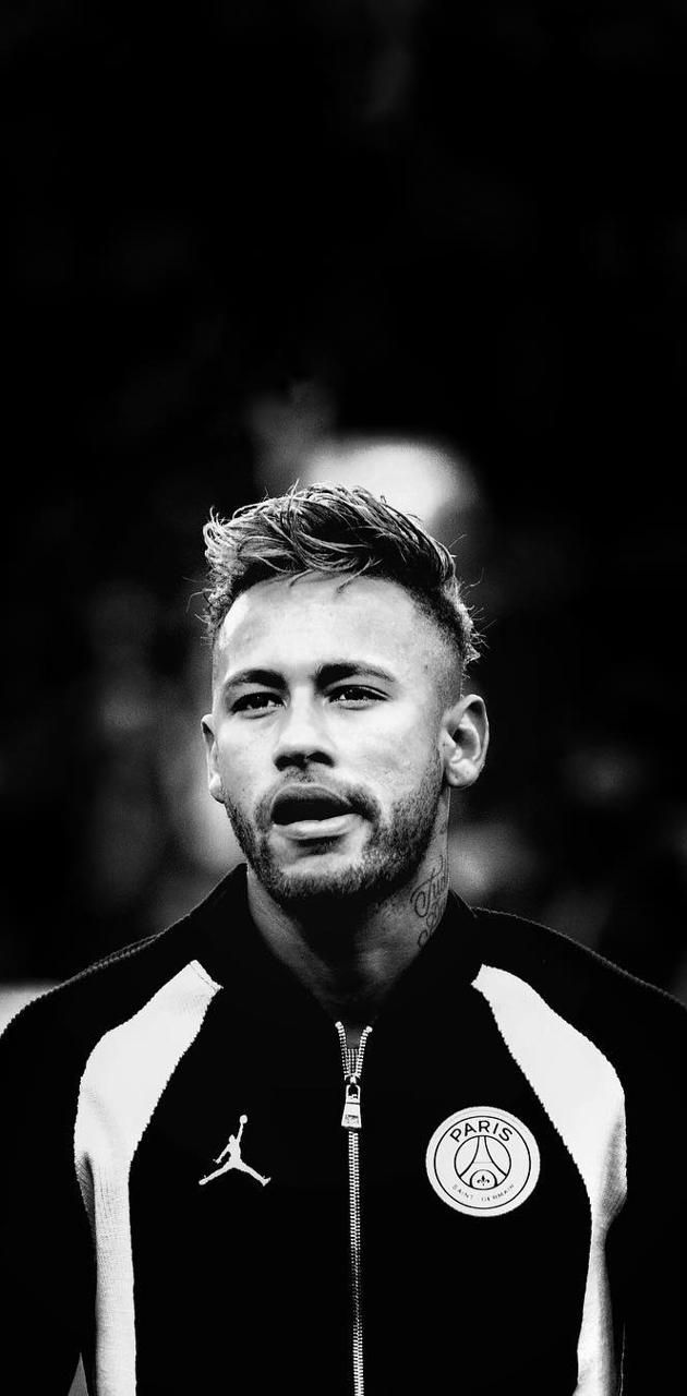 630x1280 Neymar Black And White Wallpaper