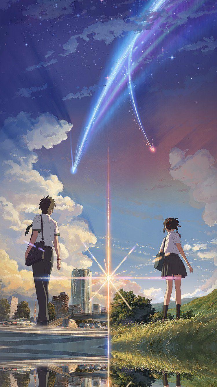 750x1334 ANIME FILM YOURNAME SKY ILLUSTRATION ART WALLPAPER HD IPHONE