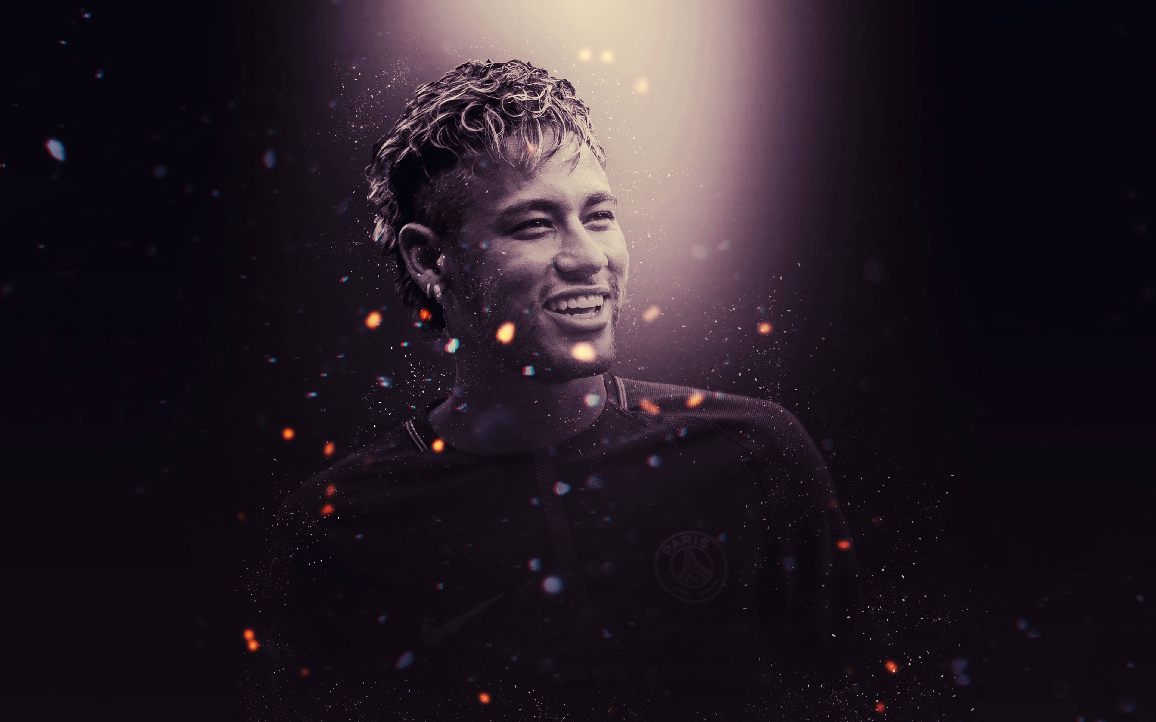 3840x2400 Download Cool Neymar Jr Black And White Wallpaper