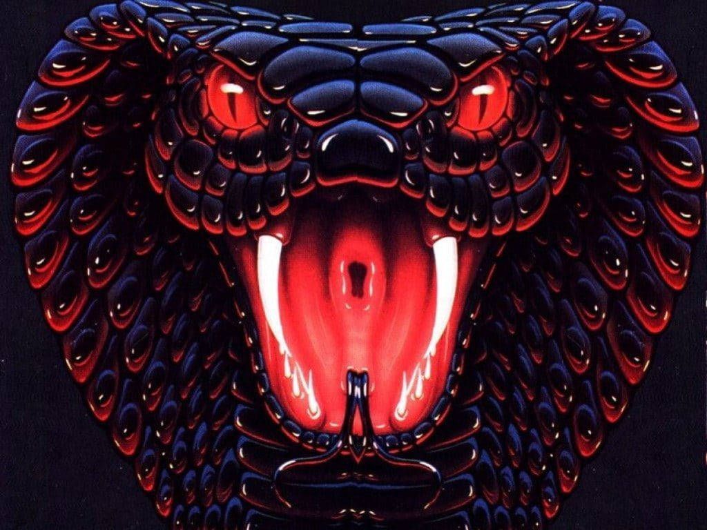 1024x768 Download Cobra Black And Red Open Mouth Wallpaper