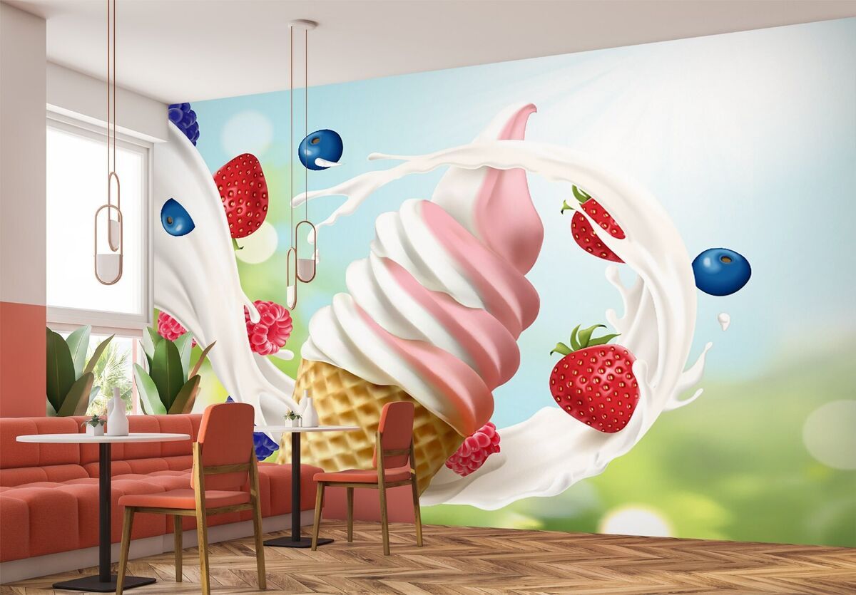 1200x835 3D Ice Cream 605 Wallpaper Mural Wall Print Wall Wallpaper Murals US Honey