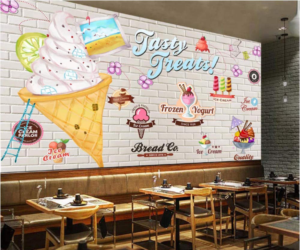 1000x834 Afashiony Custom Background Wall 3D Murals Europe And The United States Fashion Ice Cream Shop Cold Drink Shop Tooling Wall Home Decoration Wallpaper 200Cmx150Cm : Amazon.in: Home Improvement
