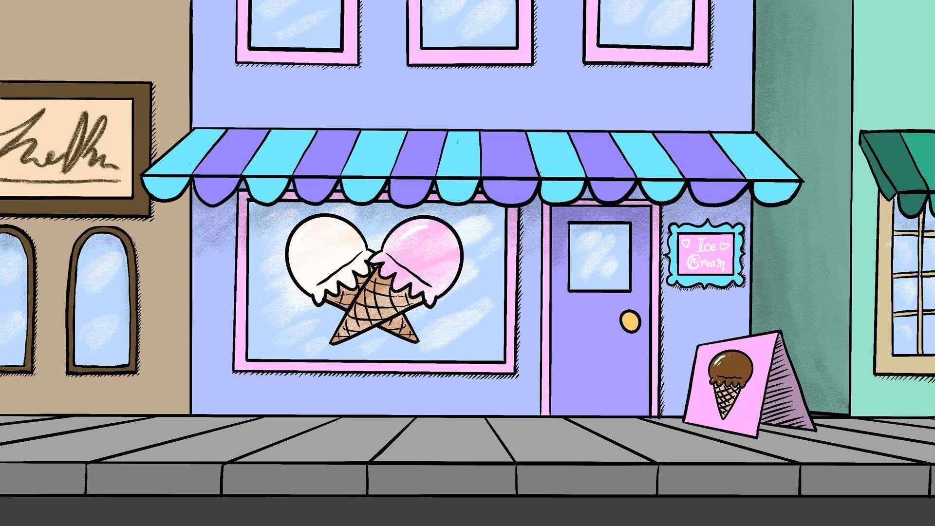 1920x1080 Ice Cream Shop Exterior