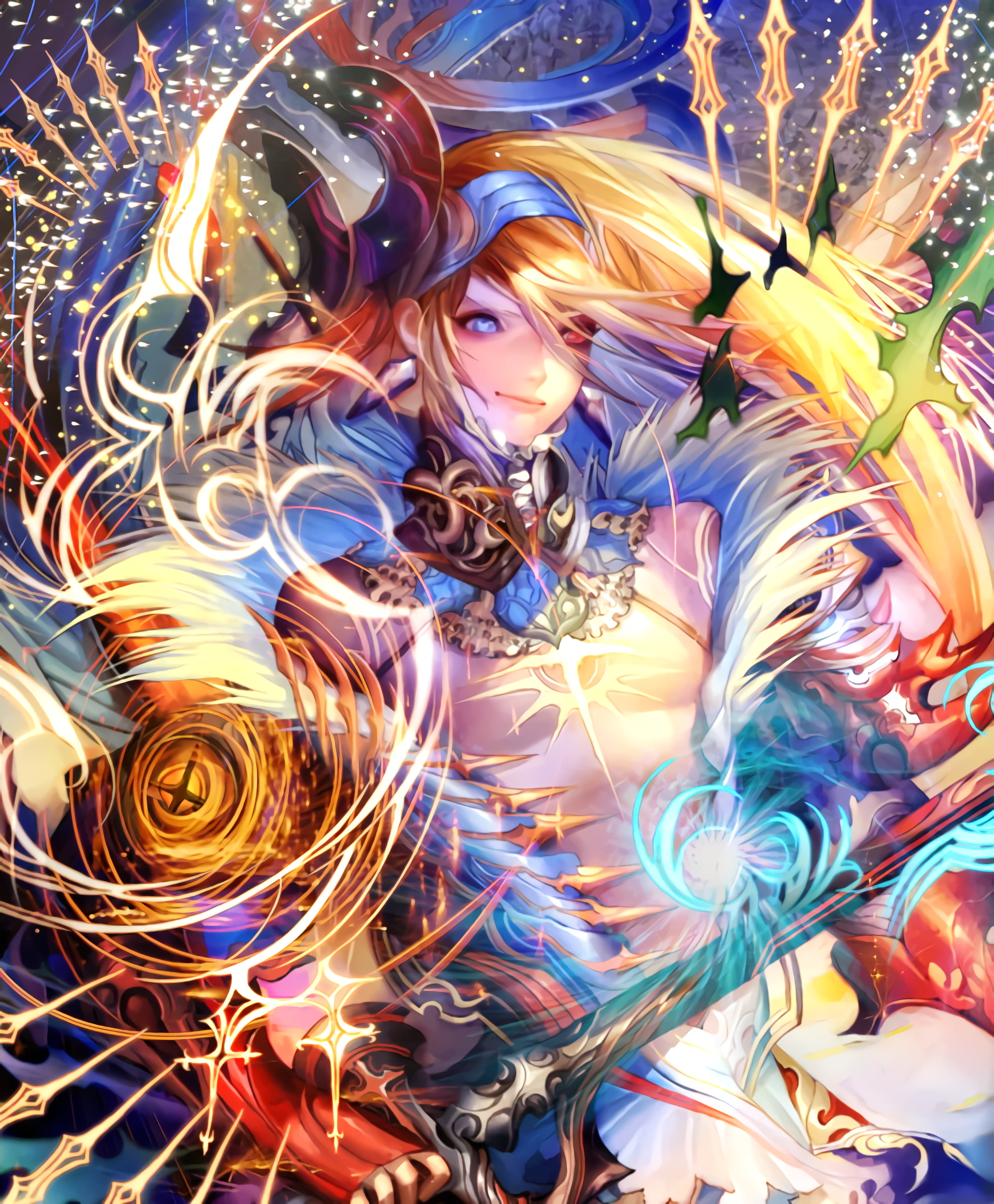 2740x3320 Yellow Haired Female Anime Character Digital Wallpaper, Shingeki No Bahamut, Michael (Shingeki No Bahamut), Anime, Angel HD Wallpaper