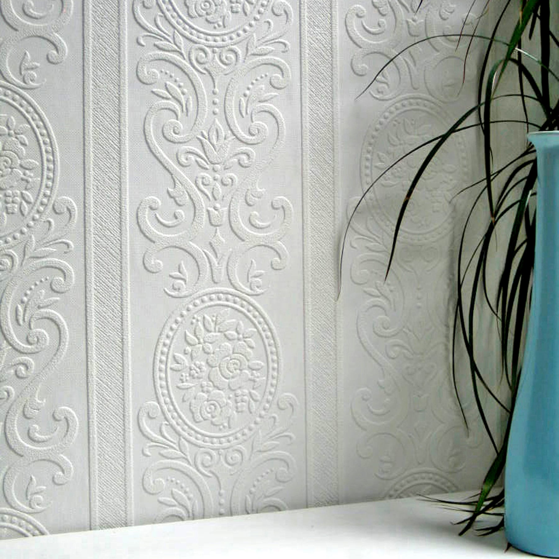 1800x1800 Brewster Anaglypta 56.4 Sq Ft Paintable Vinyl Paintable Textured Stripes 3D Unpasted Wallpaper 437 RD750 At