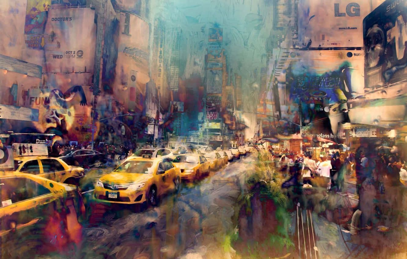 1332x850 Download An artistic view of New York City Wallpaper