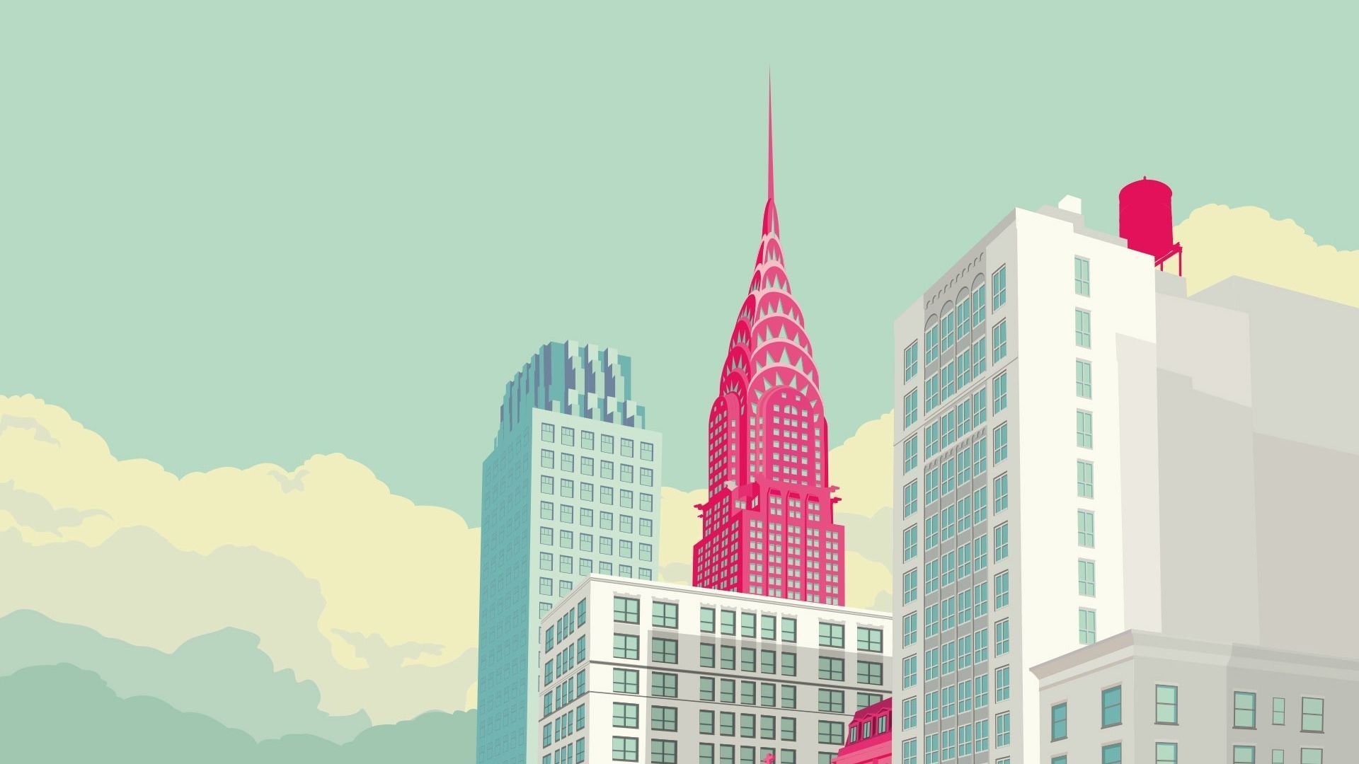 1920x1080 Desktop Wallpaper Digital Art Of New York, City, Buildings, Skyscrapers, HD Image, Picture, Background, Gioynb