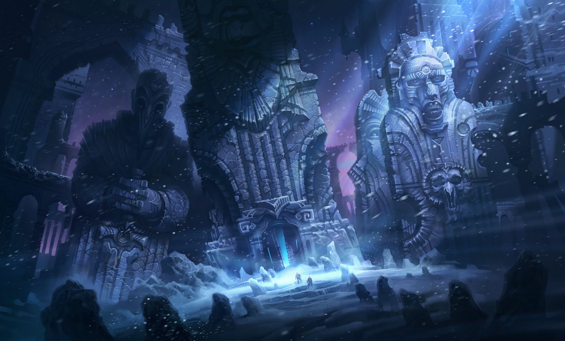 1920x1160 Wallpaper / background, travel, no people, Mountains Of Madness, imagination, motion, alien, ruins, light Phenomenon, game, technology, HP Lovecraft, fantasy free download