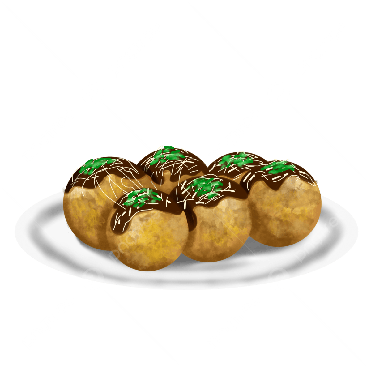 1200x1200 Takoyaki Cartoon PNG Transparent Image Free Download