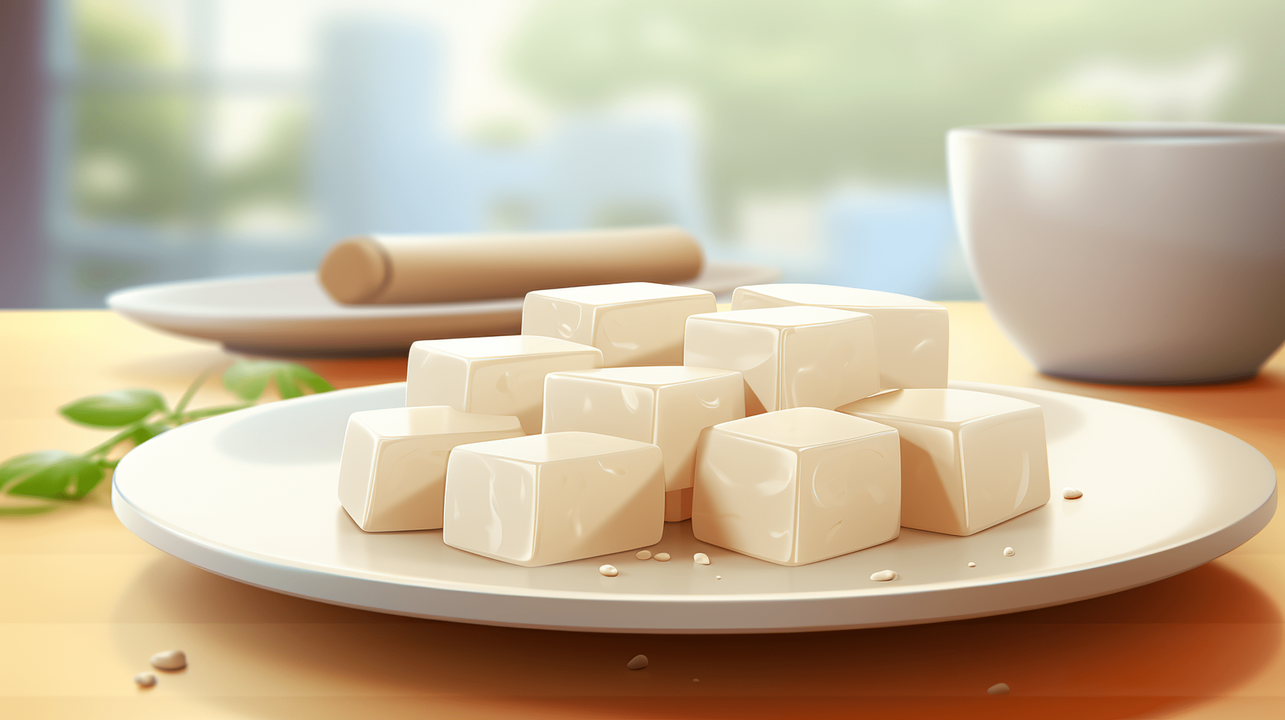 2563x1436 Tofu Illustration Food Wallpaper