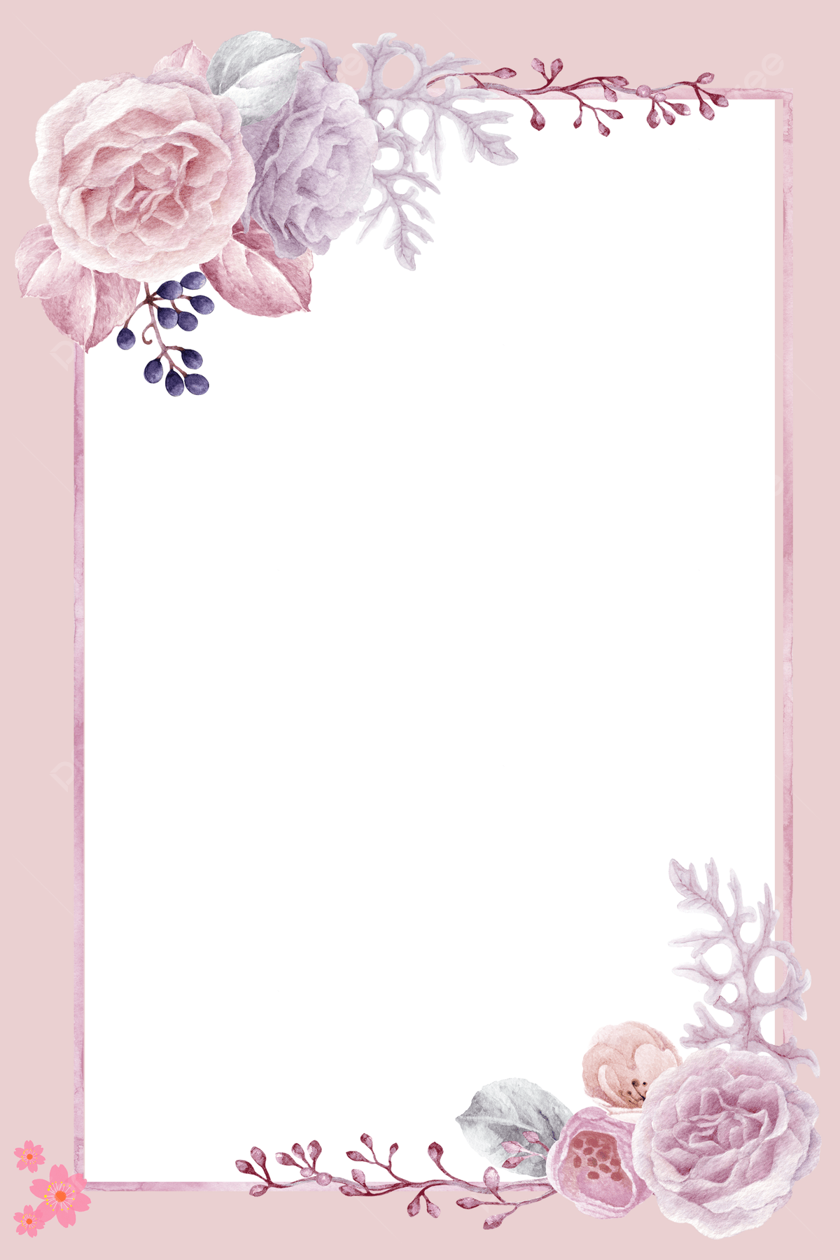 1200x1799 Simple Floral Greeting Card H5 Background Material Wallpaper Image For Free Download