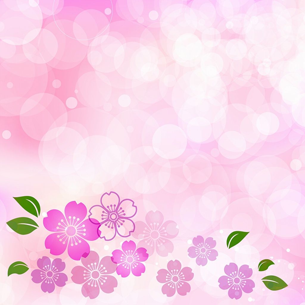 1024x1024 Wallpaper Pink color Flowers Template greeting card
