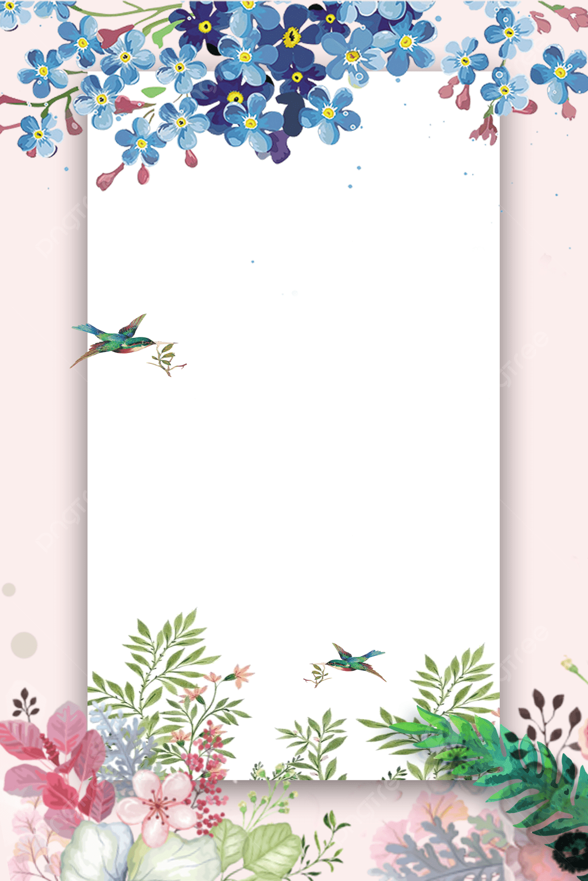 1200x1799 Flower Greeting Card Fresh Background Illustration Wallpaper Image For Free Download
