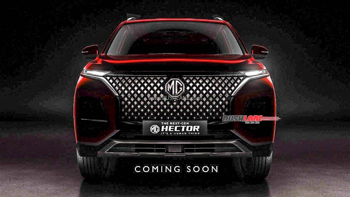 1200x675 MG Hector Front Teased Grille, ADAS Radar Module