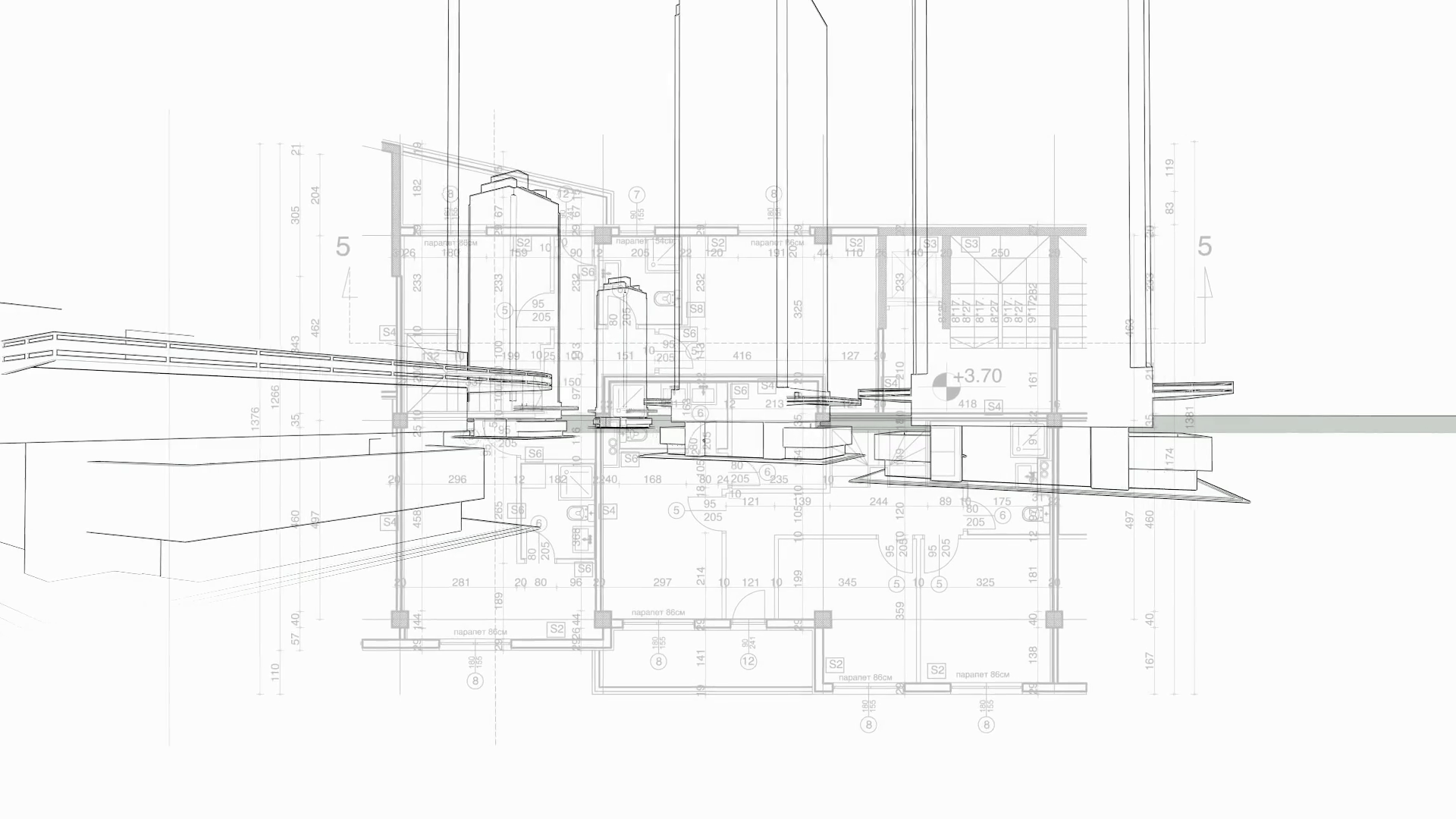 1920x1080 Abstract Architecture Background: Blueprint Stock Motion Graphics SBV 337719988