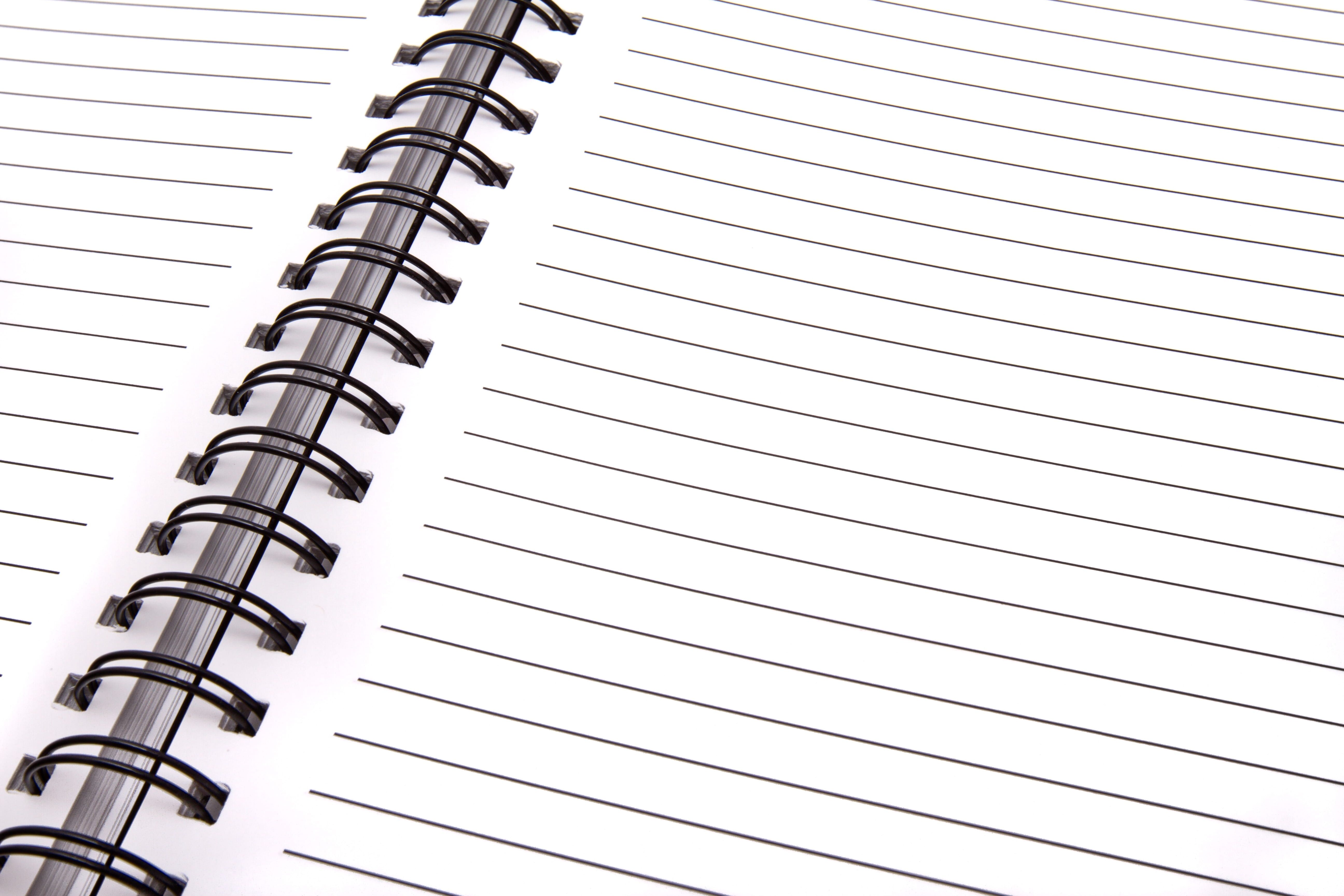 5184x3456 Wallpaper / record, white background, white color, office supply, write, indoors, striped, view, angle, publication, writing, note, blank page, note pad, education free download