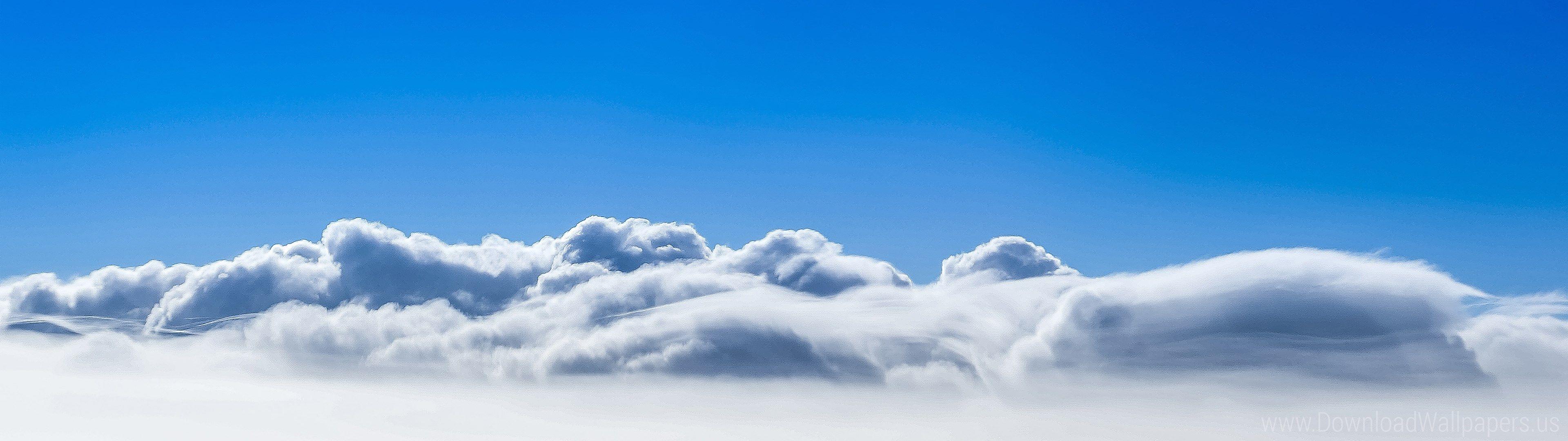3840x1080 Download Dual Screen Wide 3840x1080, Clouds, Sky Wallpaper