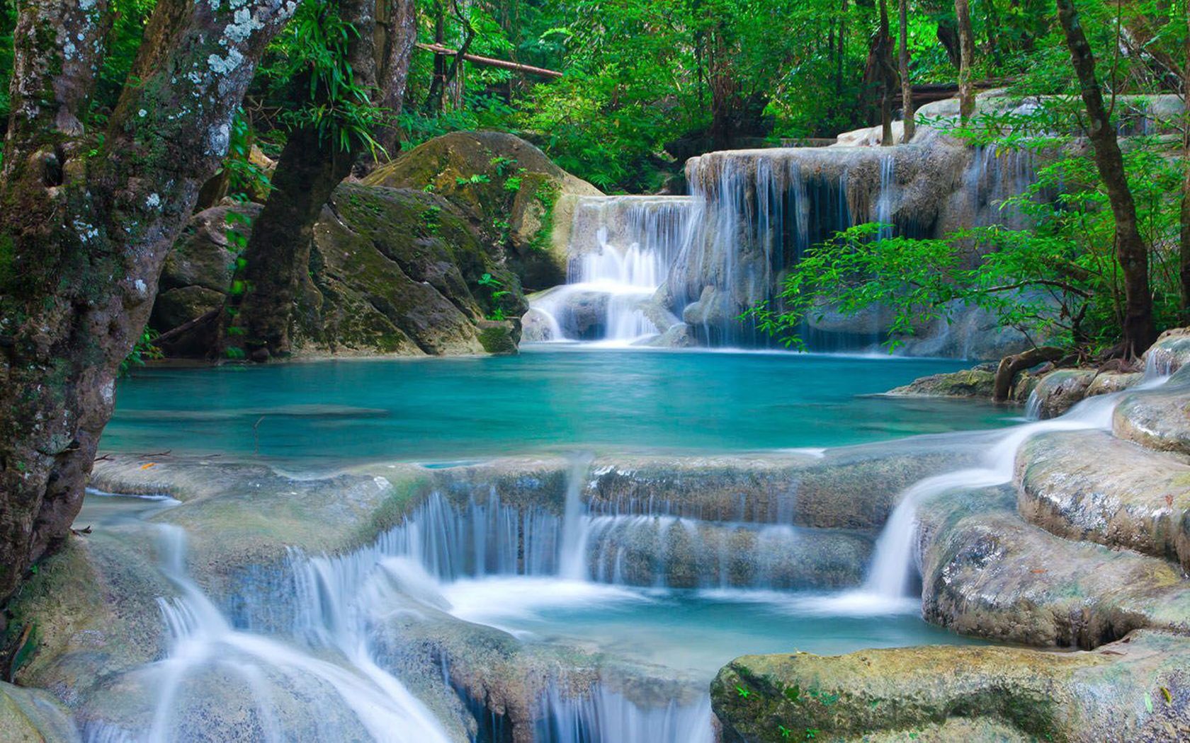 1680x1050 Thailand Waterfalls The Beauty Of Nature Landscape HD Wallpaper Tablets And Mobile Phones Free Download For Desktop :